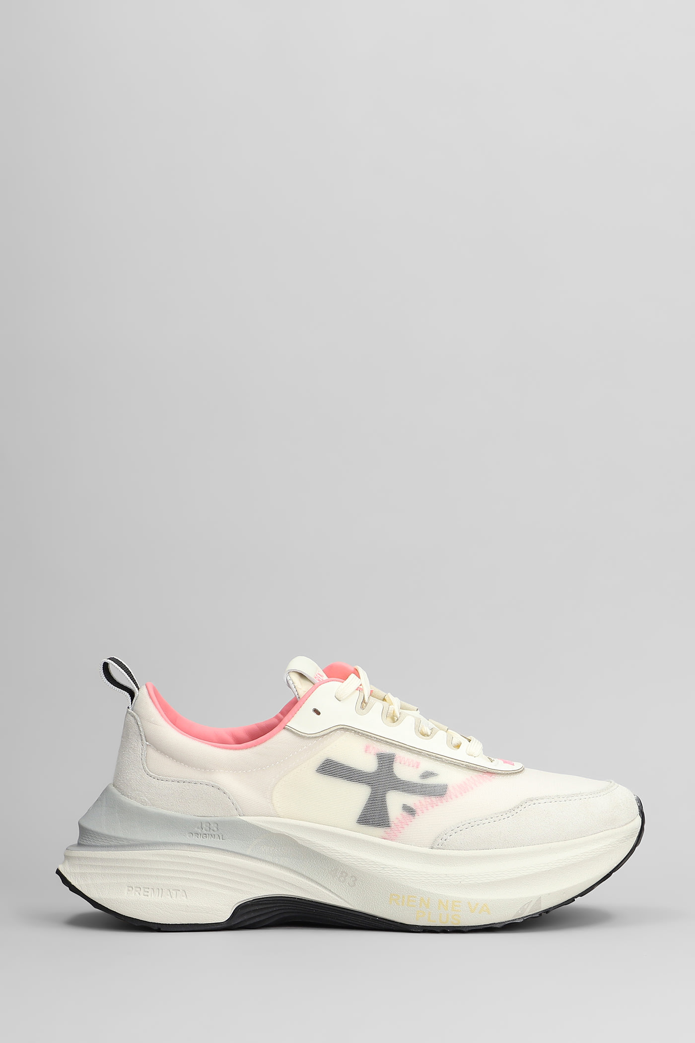 Hill Sneakers In Beige Suede And Fabric