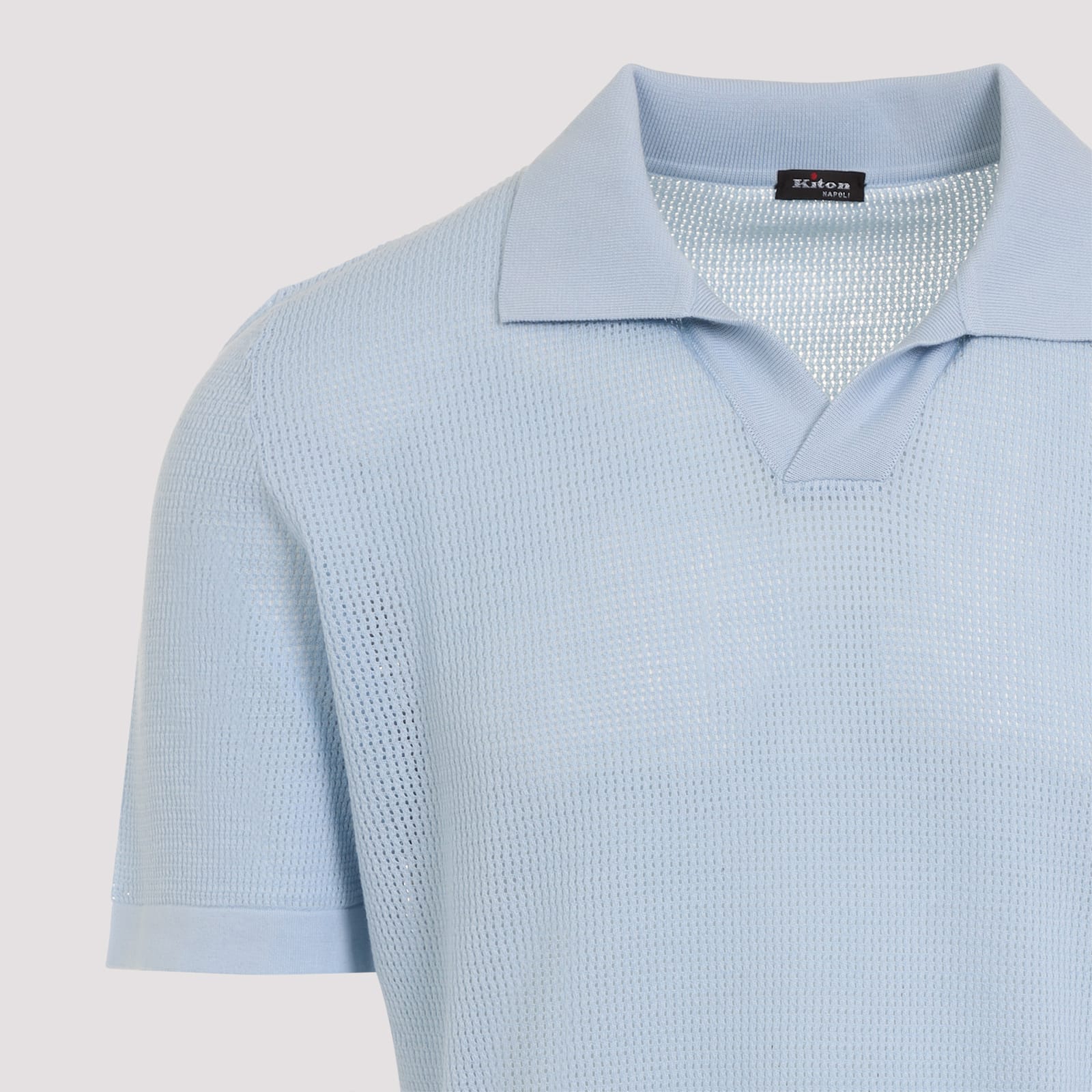 Shop Kiton Polo In Celeste Bebe