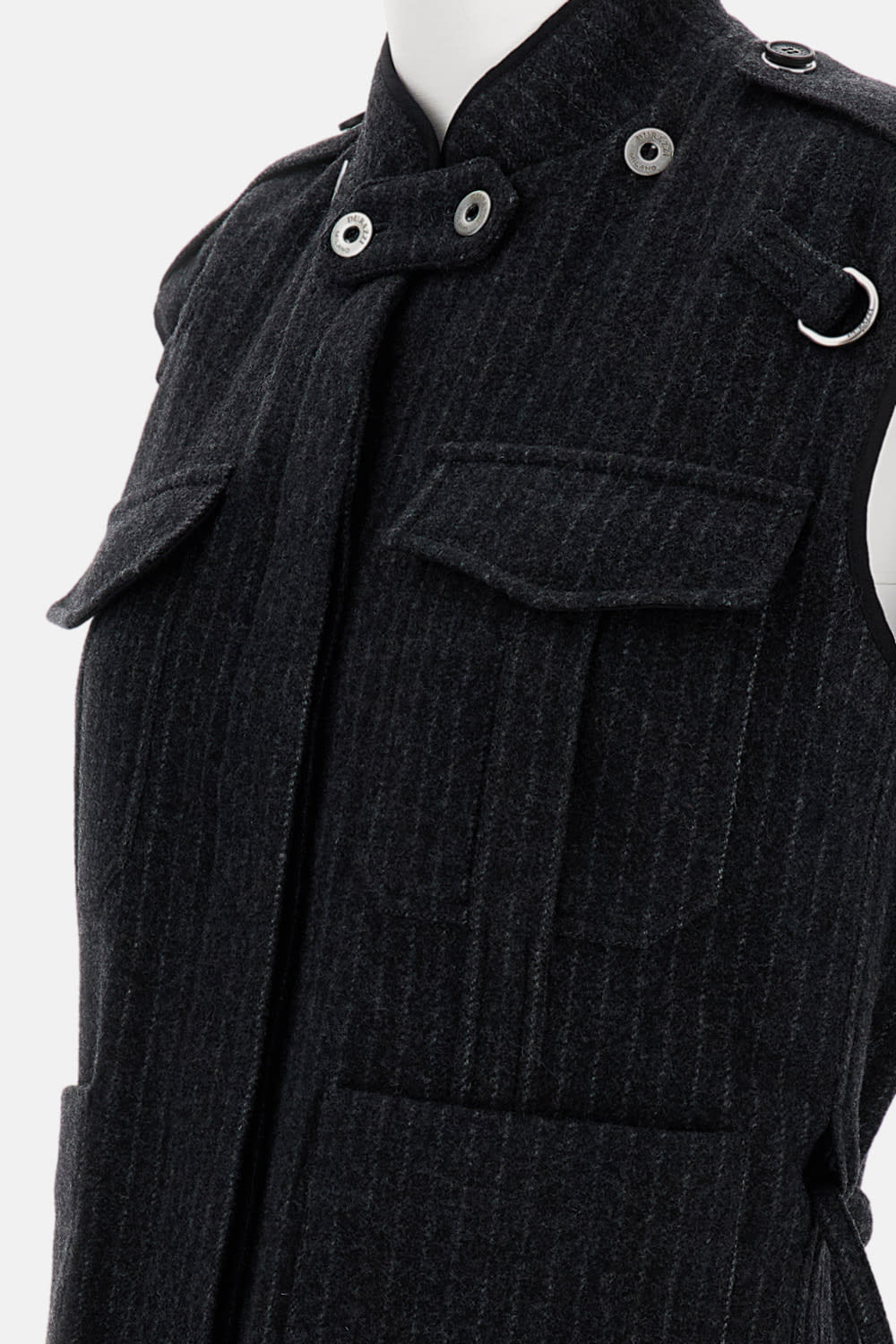 Durazzi Milano Grey Striped Vest In Black