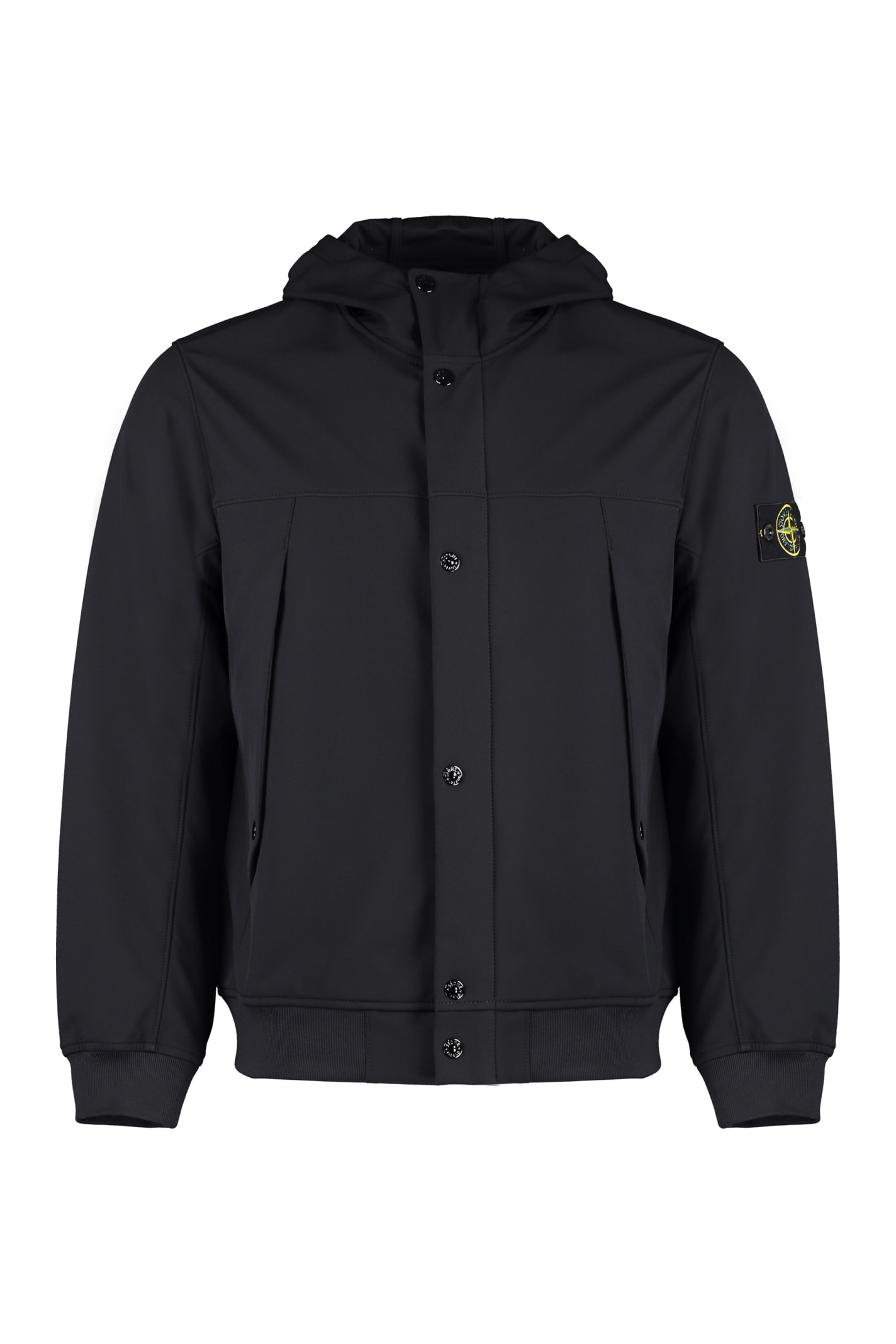 Stone Island Compass-badge Bomber Jacket In Black