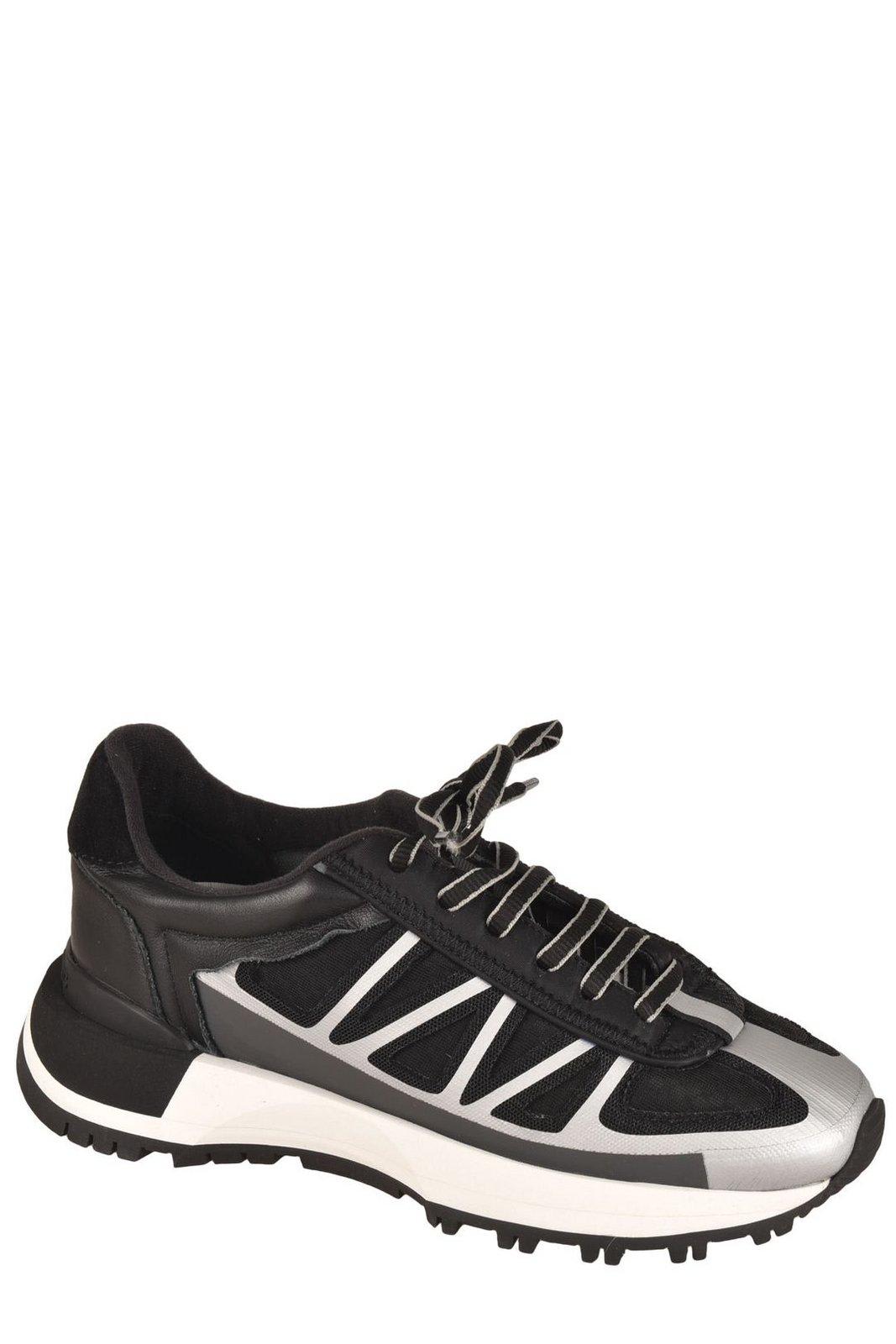 Shop Maison Margiela Panelled Lace-up Sneakers In H9407