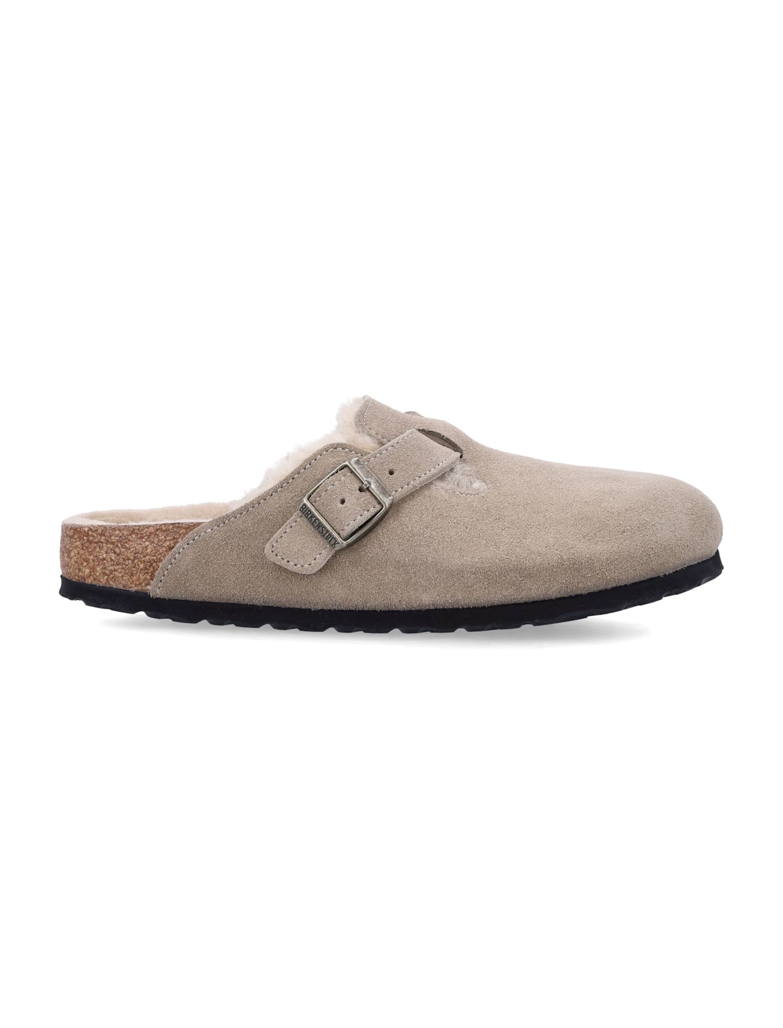 Shop Birkenstock Boston Shearling In Taupe