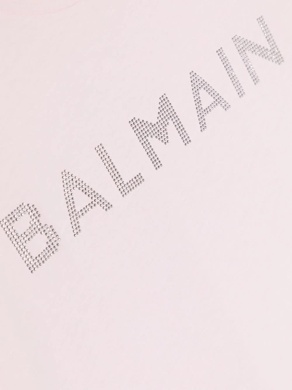 Shop Balmain T-shirt Con Logo In Pink