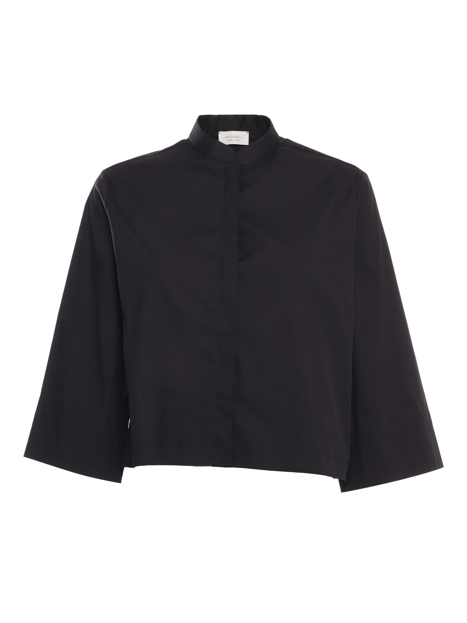 Shop Mazzarelli Black Cropped Shirt