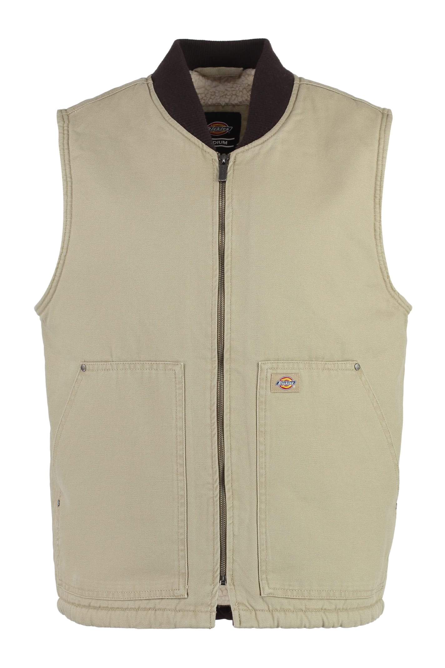 Shop Dickies Duck Canvas Cotton Waist Coat In Sand