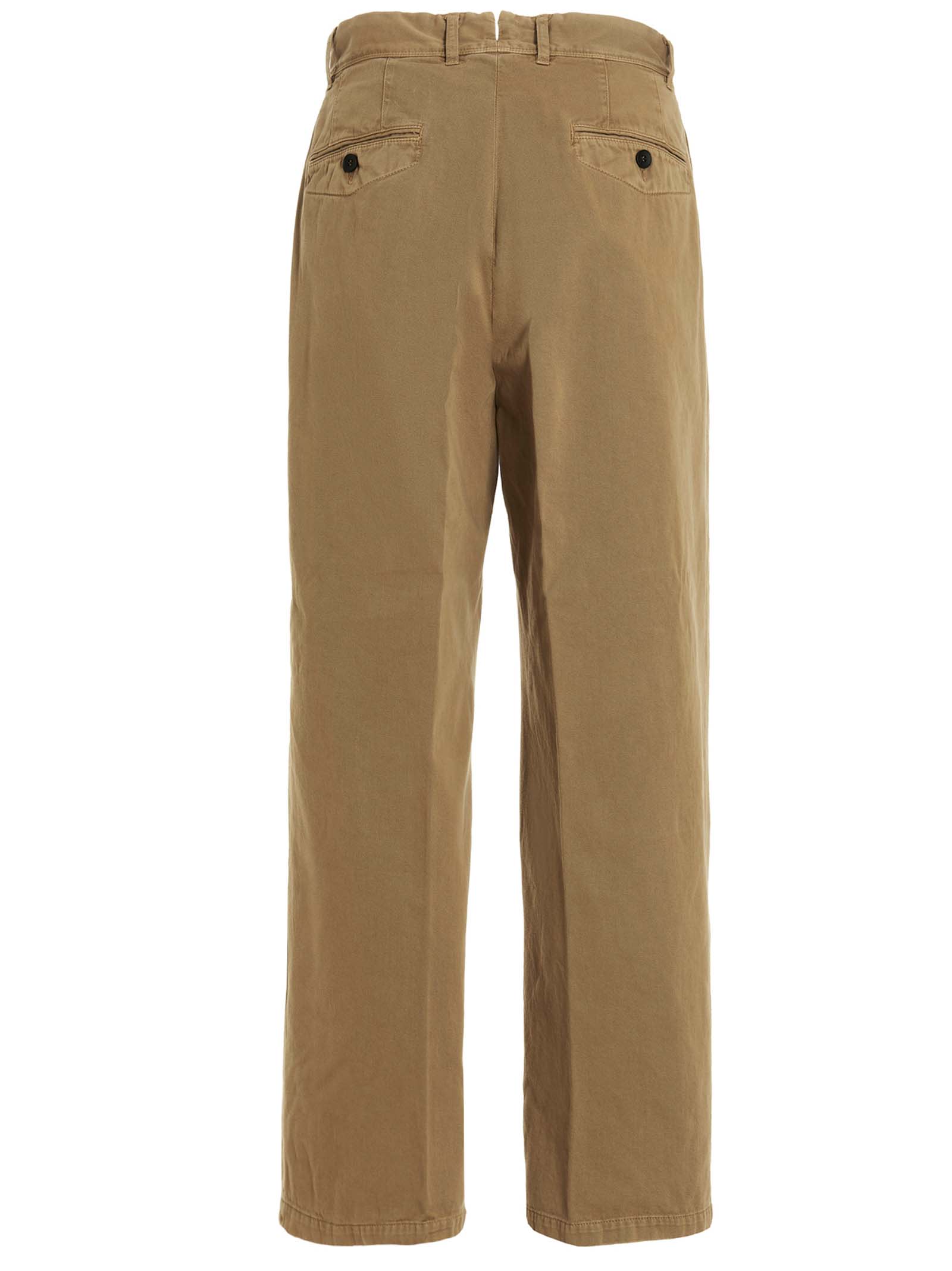 Shop Incotex Red Printed Cotton Trousers In Beige