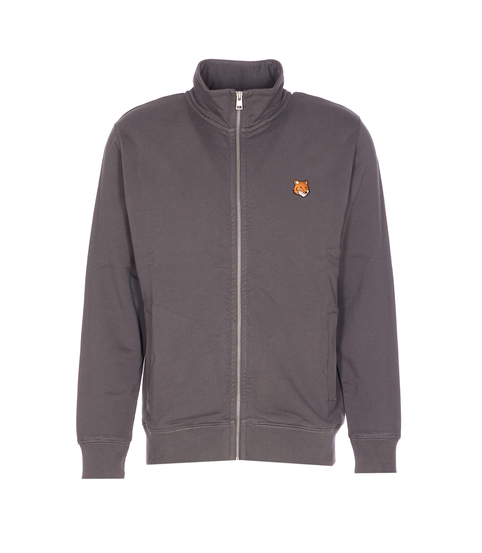Maison Kitsuné Fox Head Zipped Sweatshirt In Purple