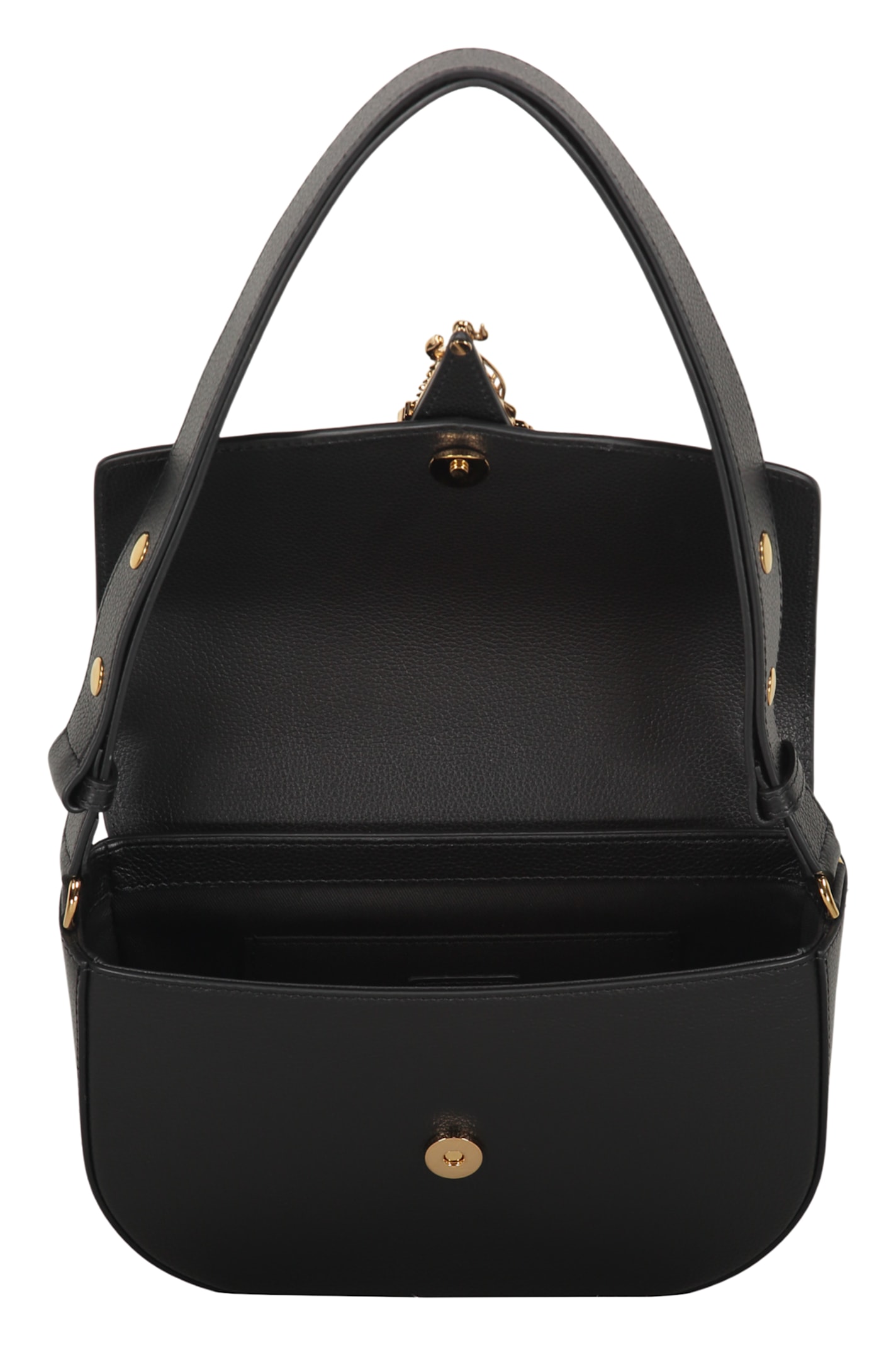 Versace Leather Shoulder Bag In Black
