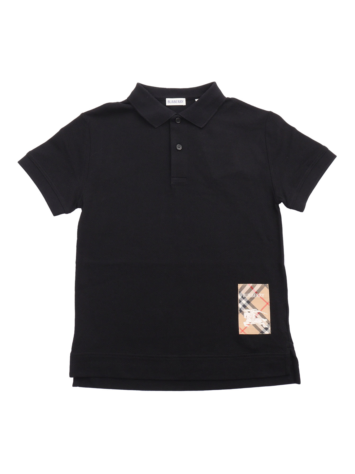 Burberry Kid Boy Polo Shirts In Black