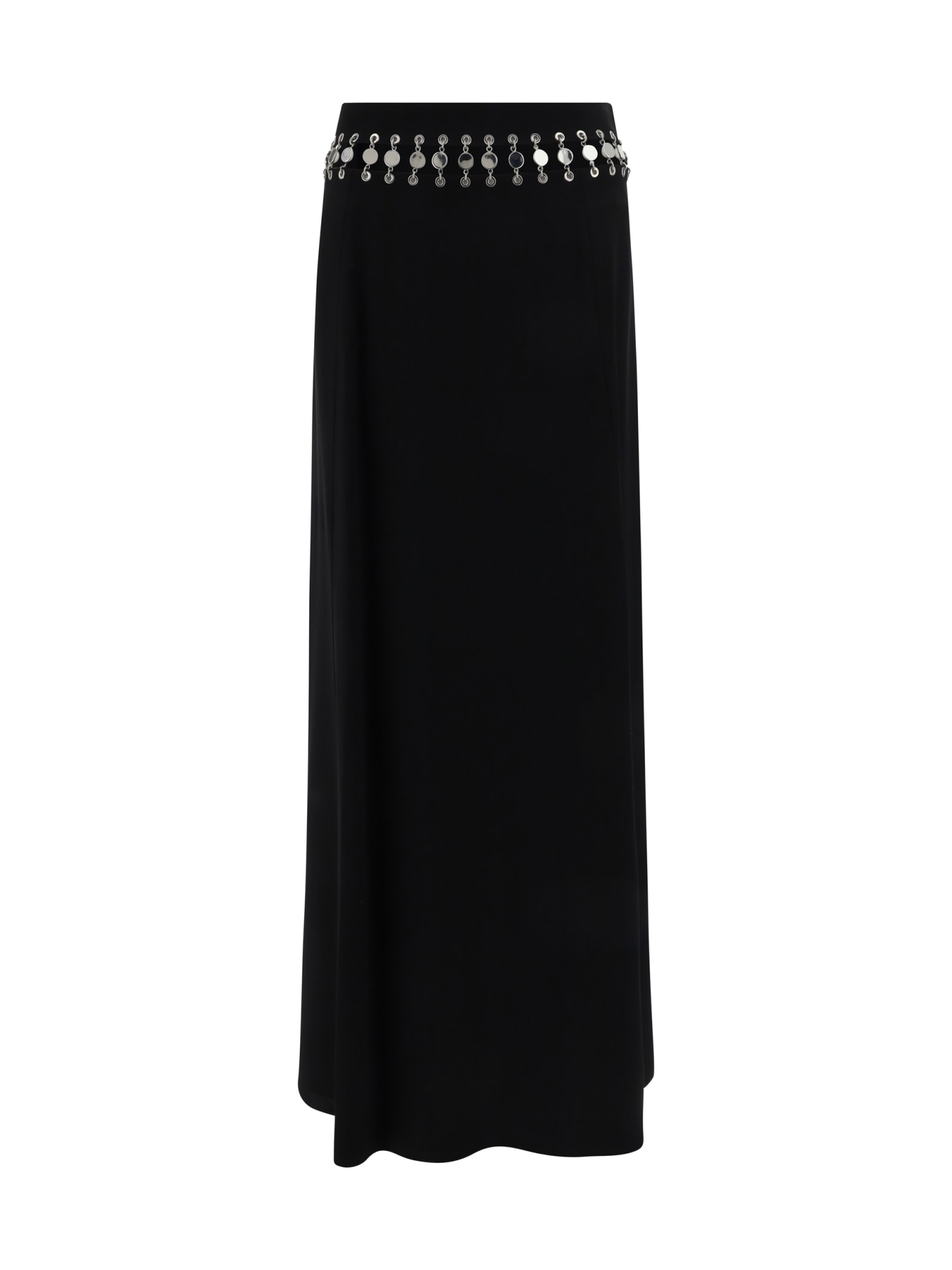 Shop Paco Rabanne Long Skirt In Black