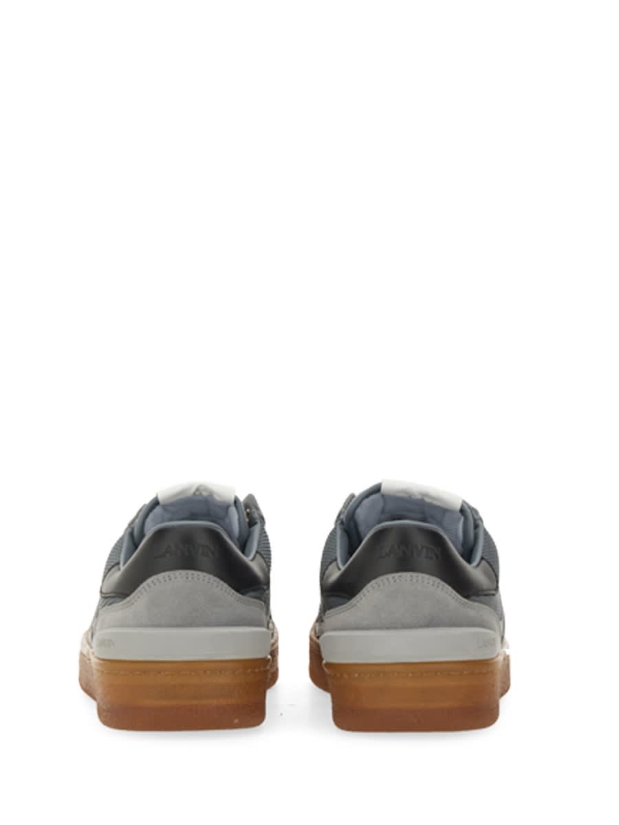 Shop Lanvin Mesh, Suede And Nappa Leather Sneaker In Grey