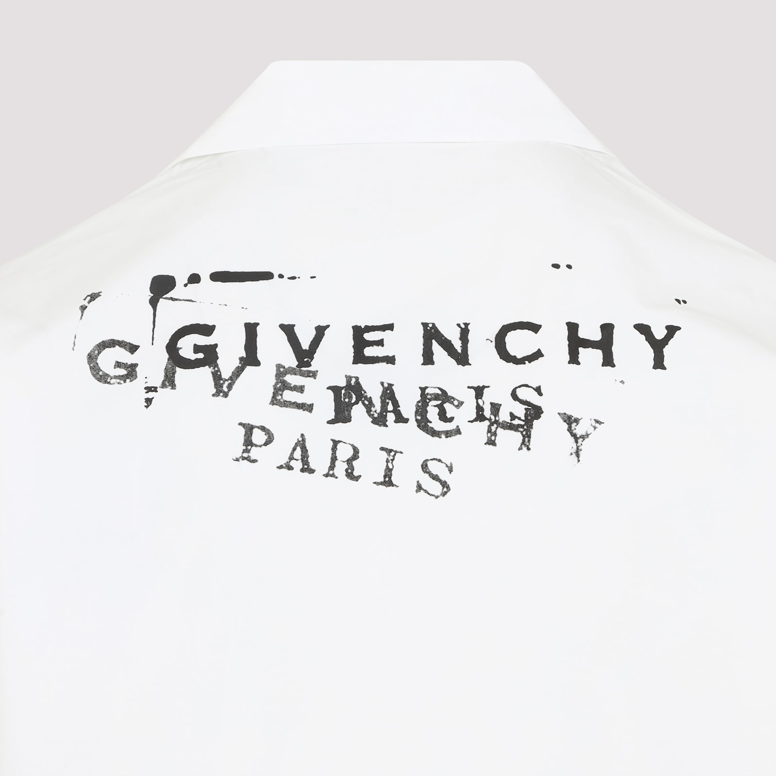 Givenchy Convertible-collar Logo-print Cotton-poplin Shirt In White