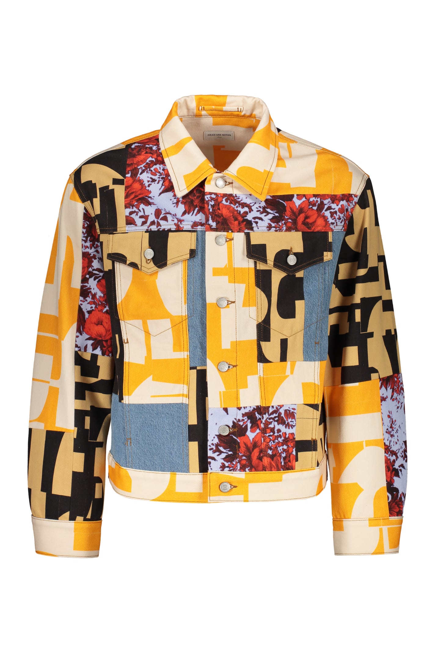 Shop Dries Van Noten Denim Jacket In Multicolor