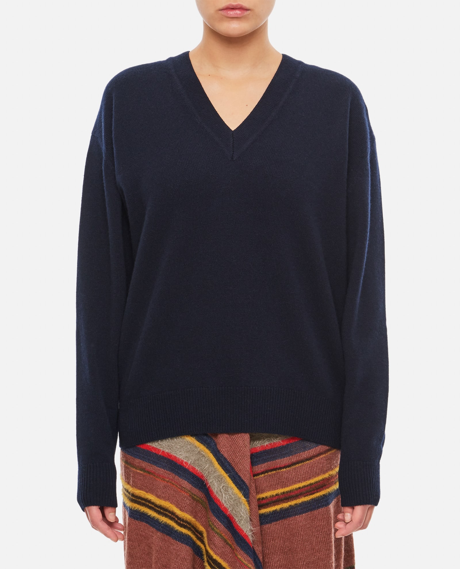 Wool Cashmere V Neck Sweater