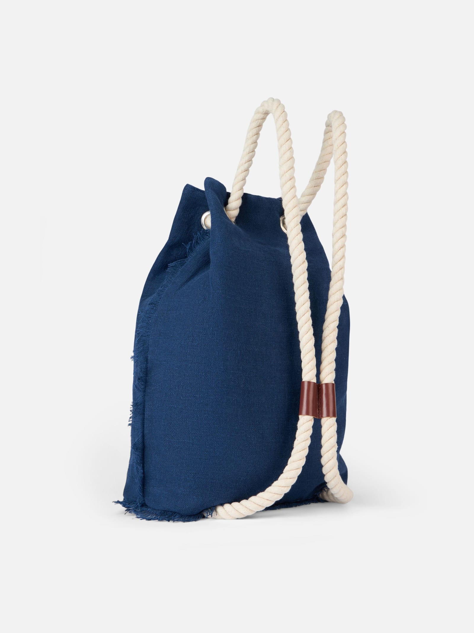 Shop Mc2 Saint Barth Blue Boat Linen Backpack