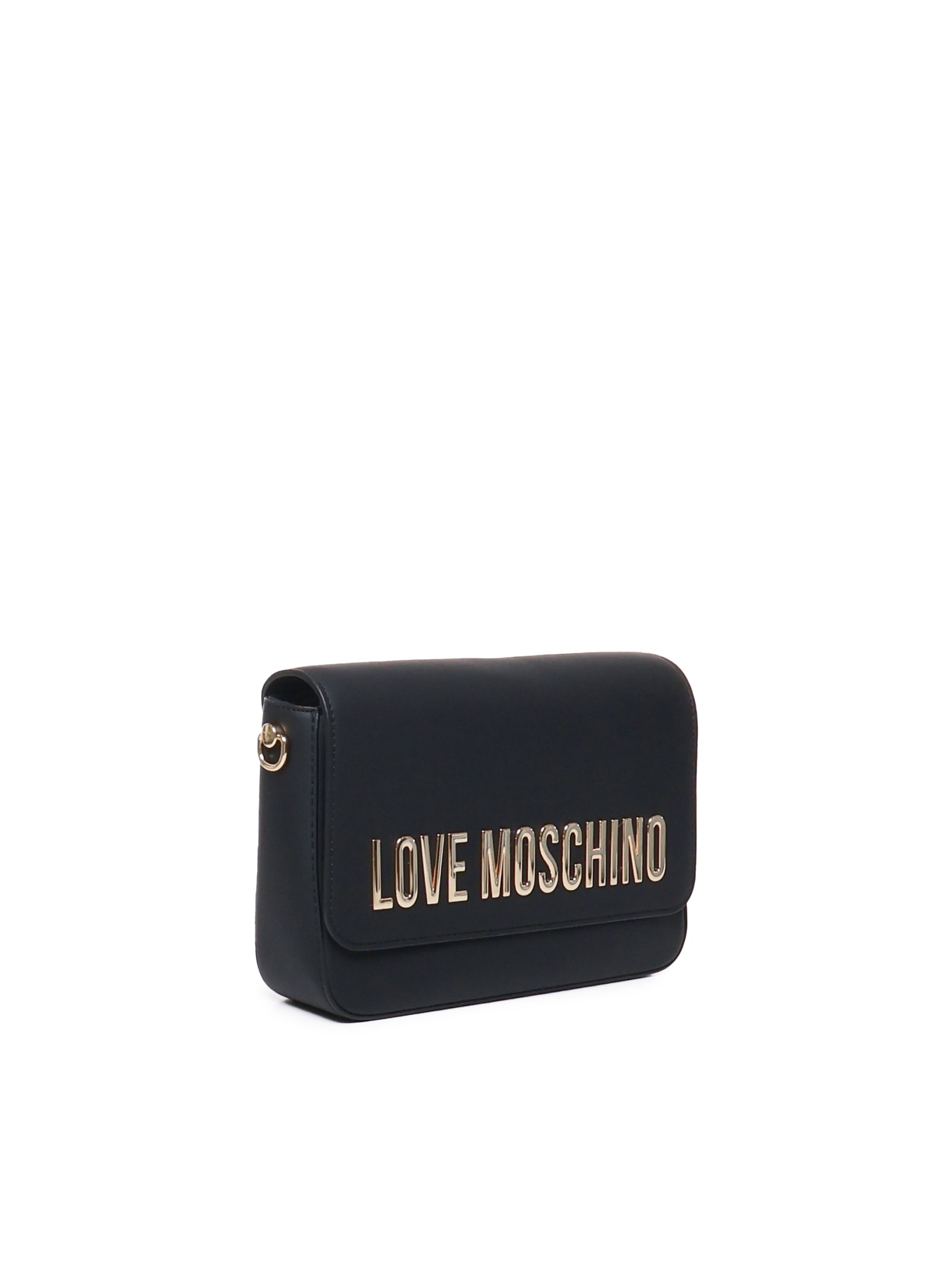 Shop Love Moschino Ecoleather Shoulder Bag In Black