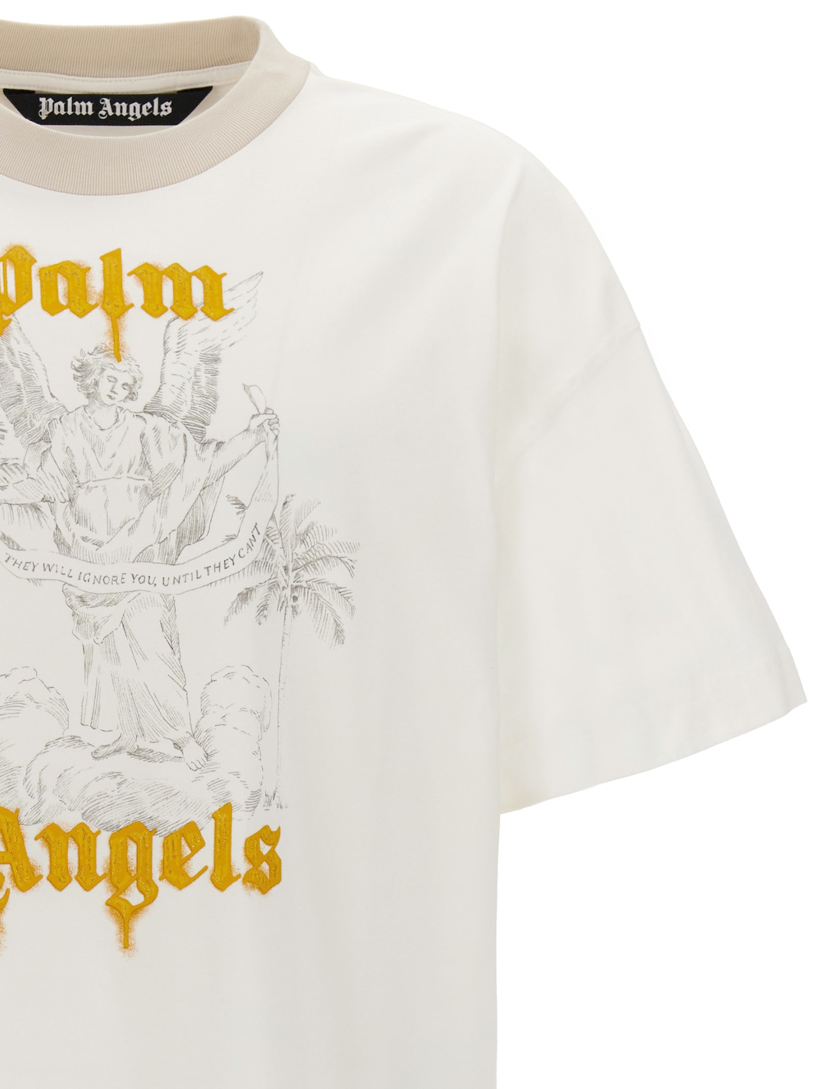 Shop Palm Angels Angel Pencil T-shirt In White