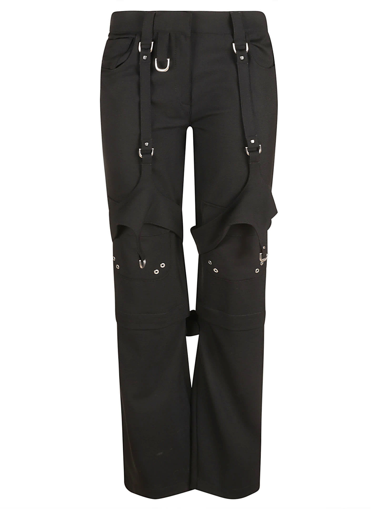 OFF-WHITE WOOL BLEND CARGO ZIP TROUSERS
