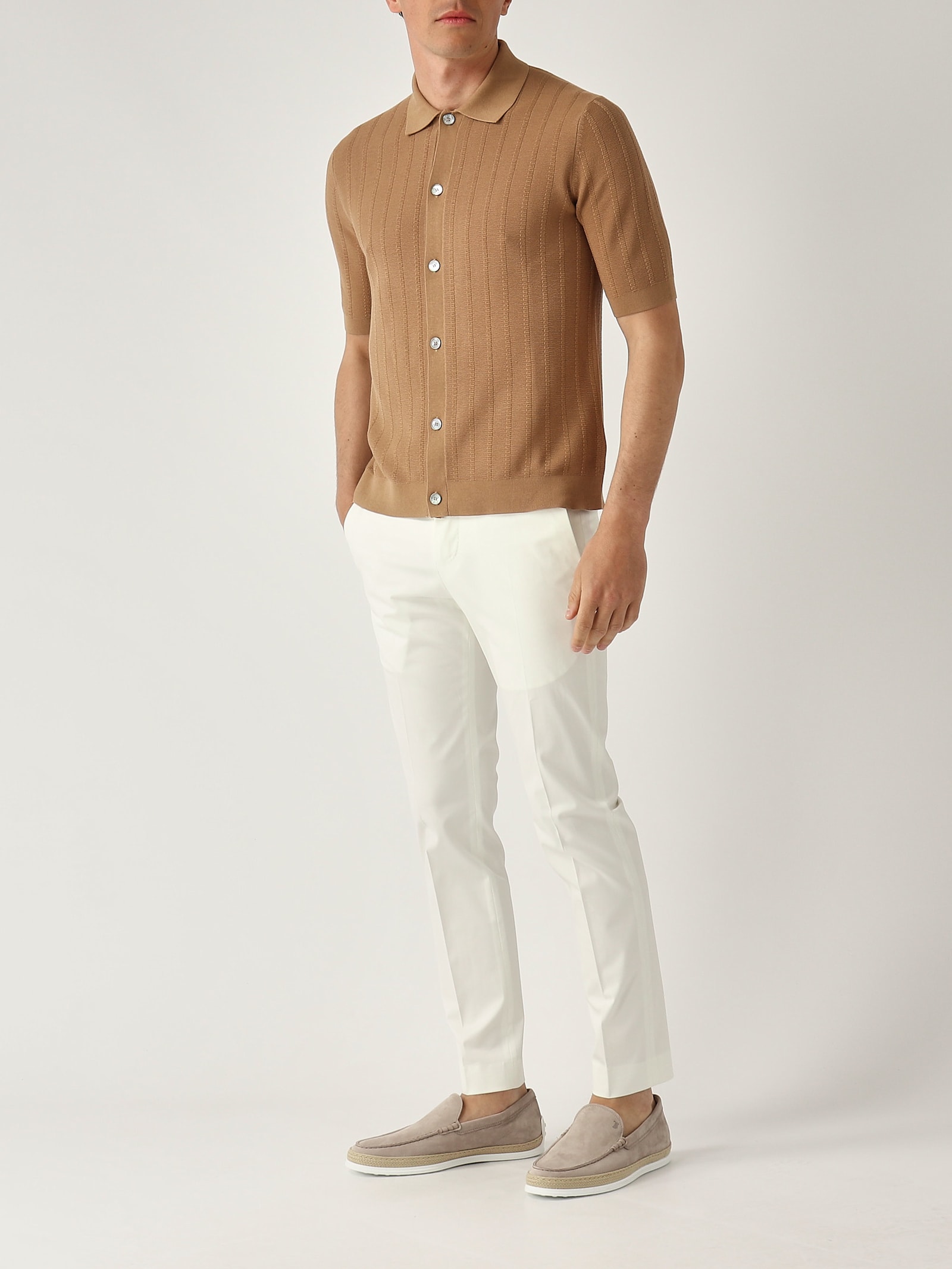 Pt Torino Refined Cotton Twill White Trousers With Detailing In White