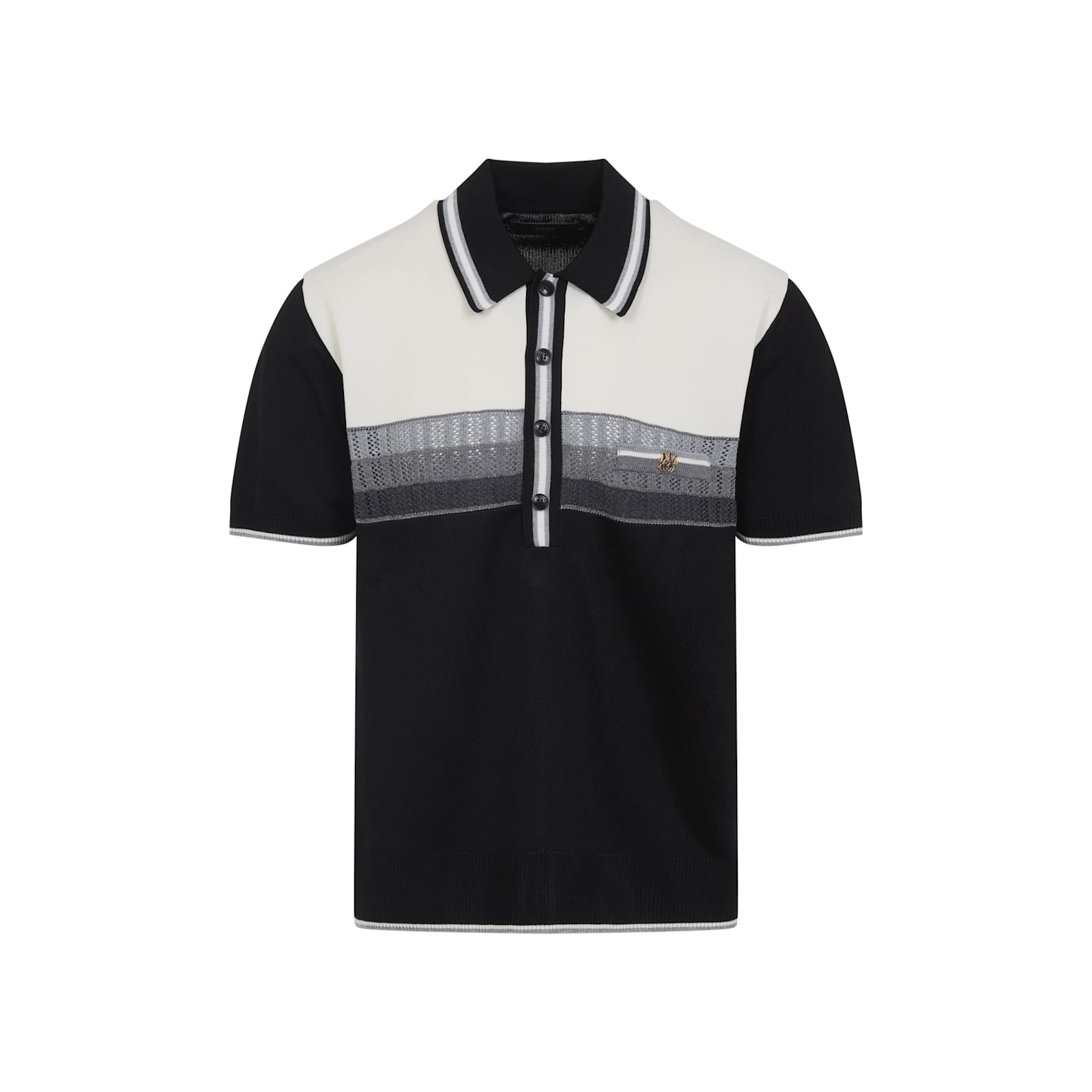 Amiri Black Ma Striped Polo In Black