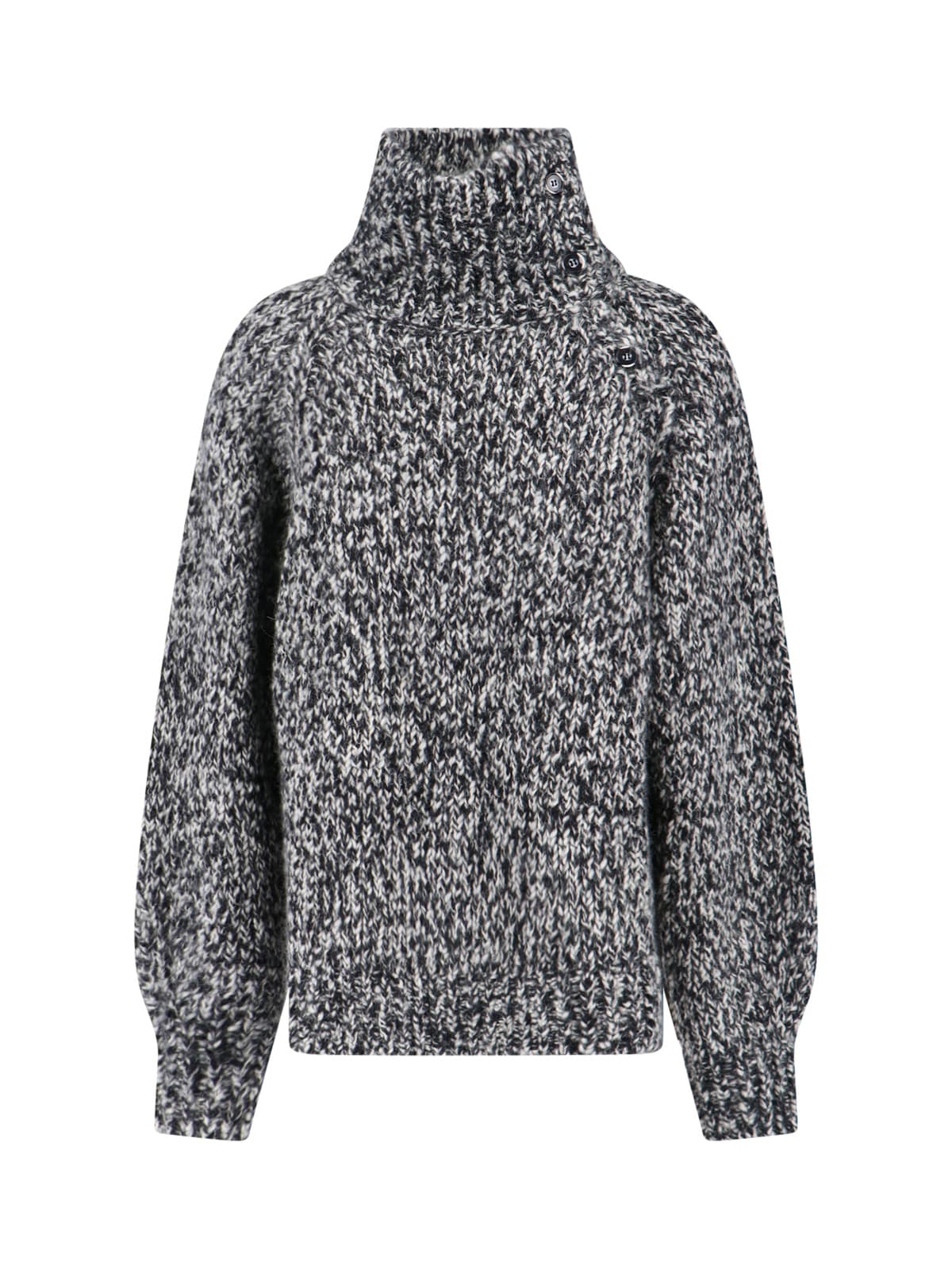 Filippa K Black And White Wool Alpaca Sweater In Animal Print