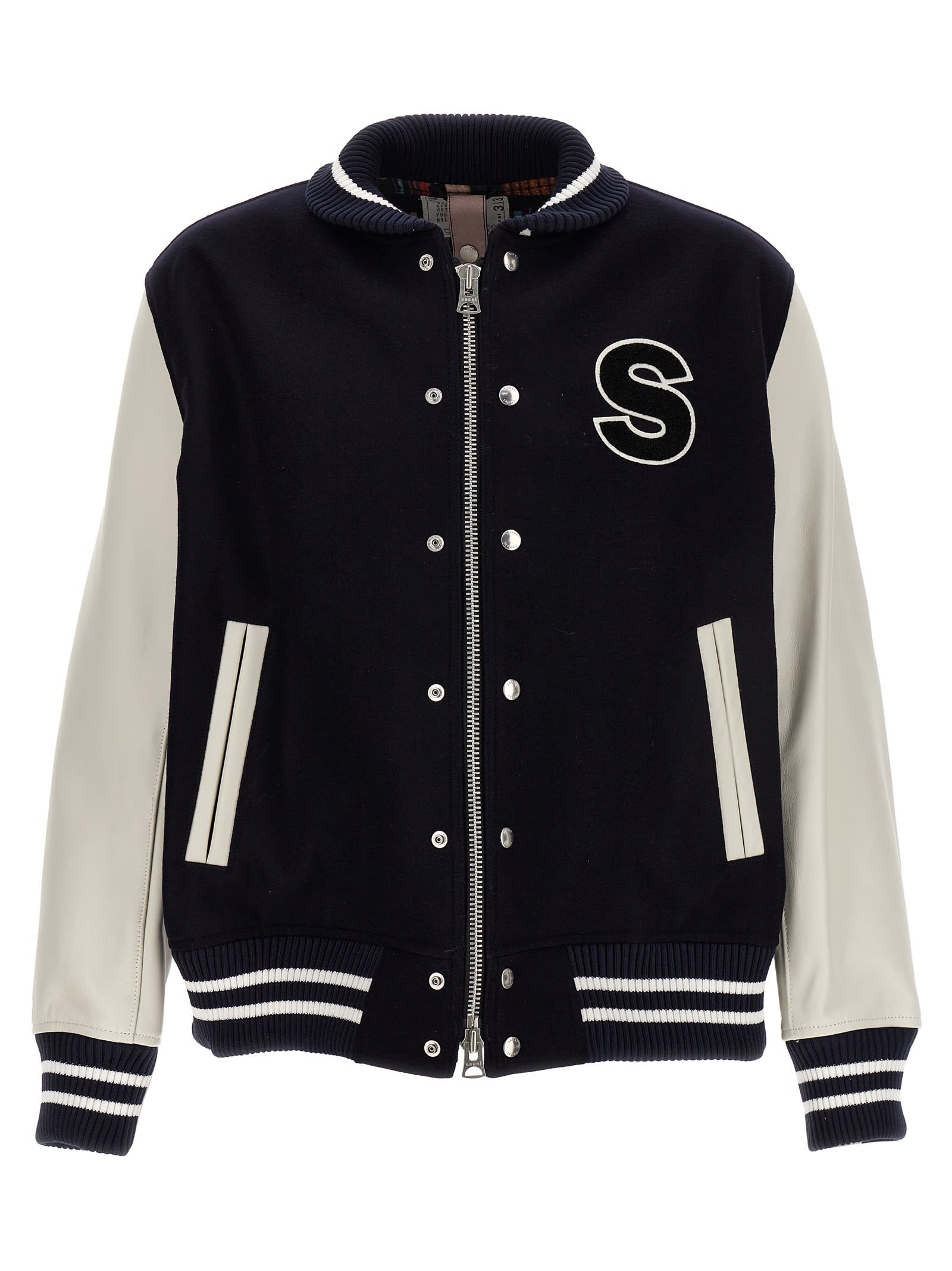 Sacai Navy Blue Interstellar Blouson Jacket In Blue