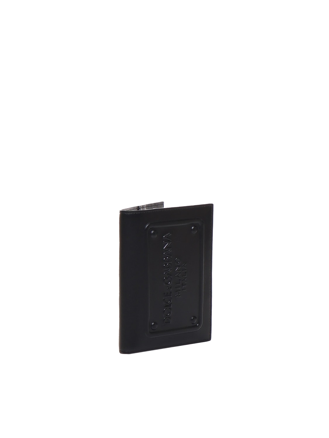 Shop Dolce & Gabbana Passport Holder In Calfskin In Black