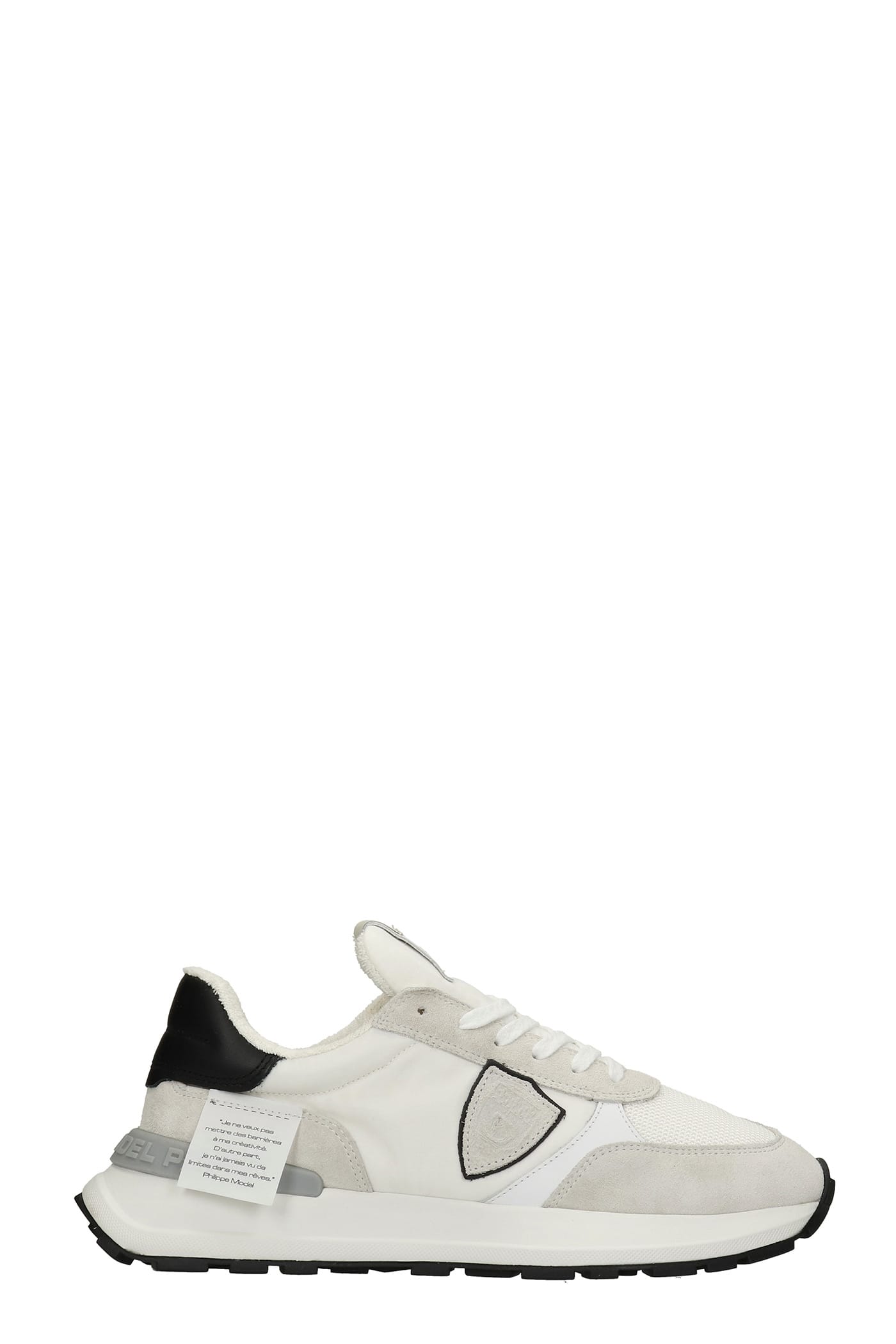 Philippe Model Antibes Sneakers In White Suede And Fabric