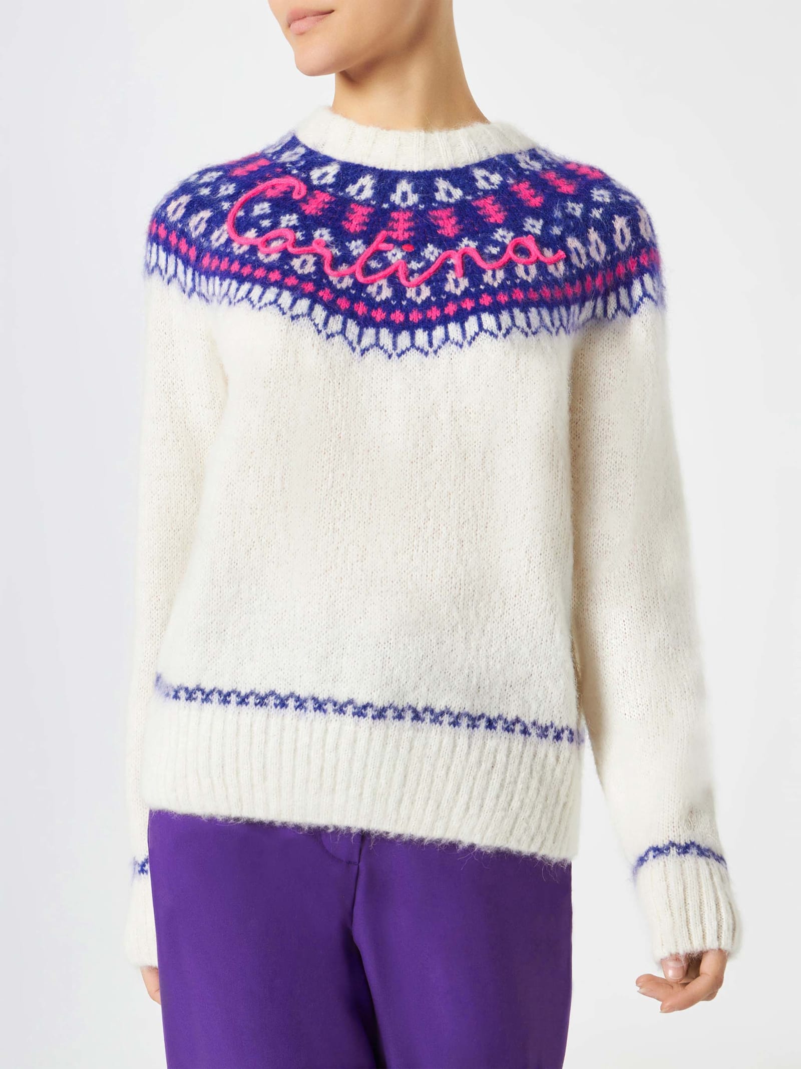 MC2 Saint Barth Woman Nordic Sweater With Cortina Embroidery