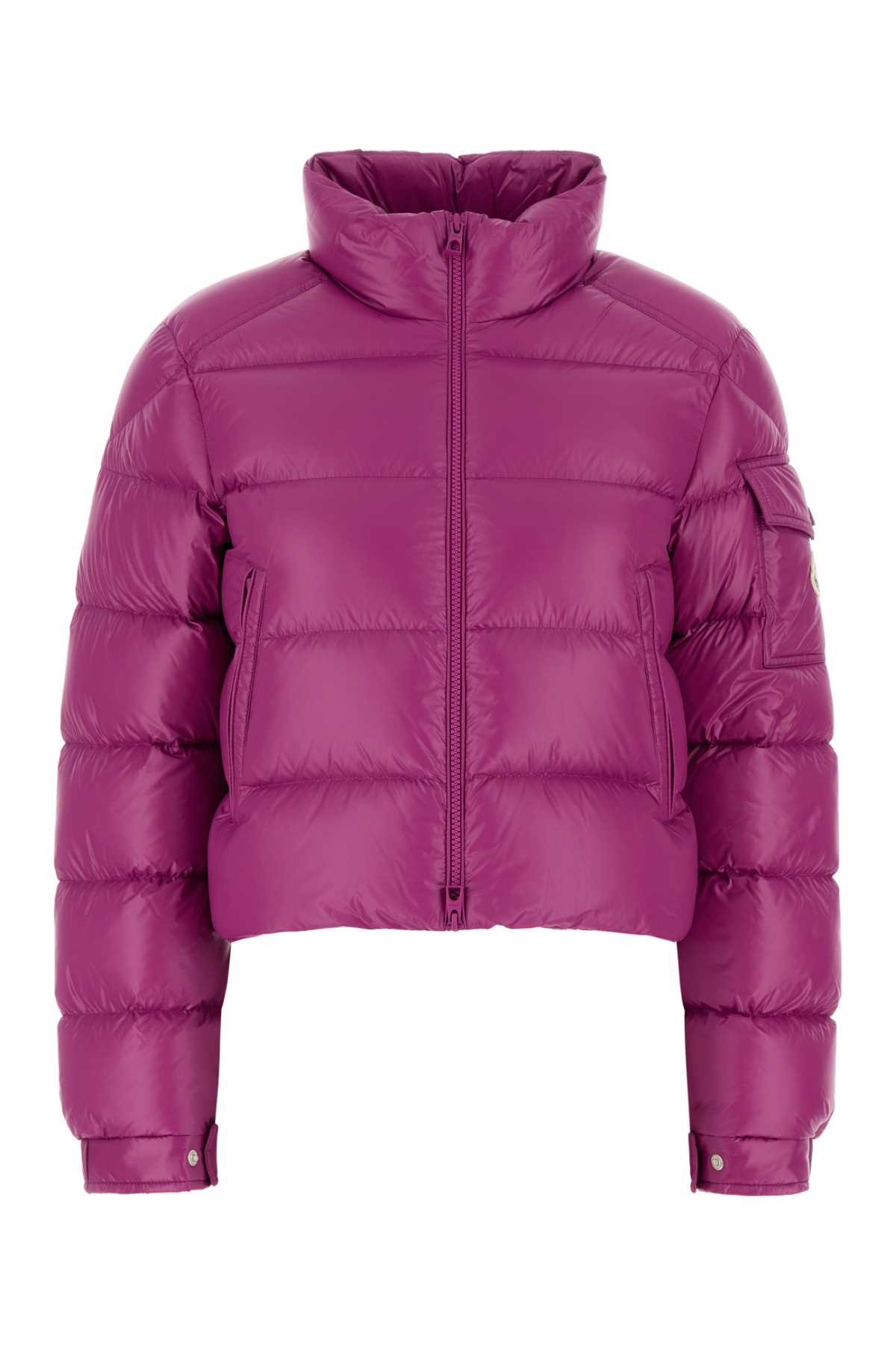 Moncler Fuchsia Nylon Petra Down Jacket In Pink
