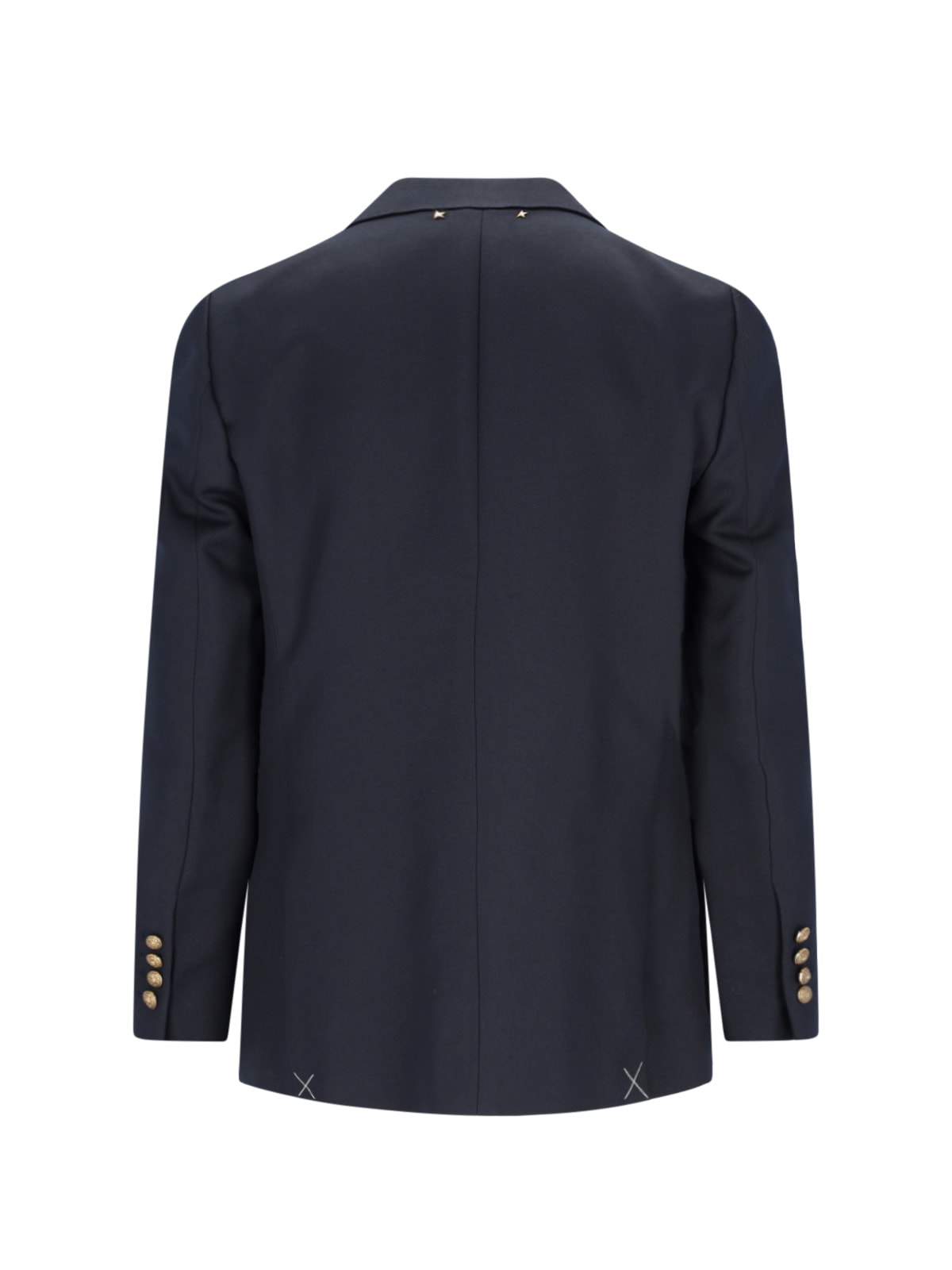 Shop Golden Goose Double Breasted Blazer In Blue