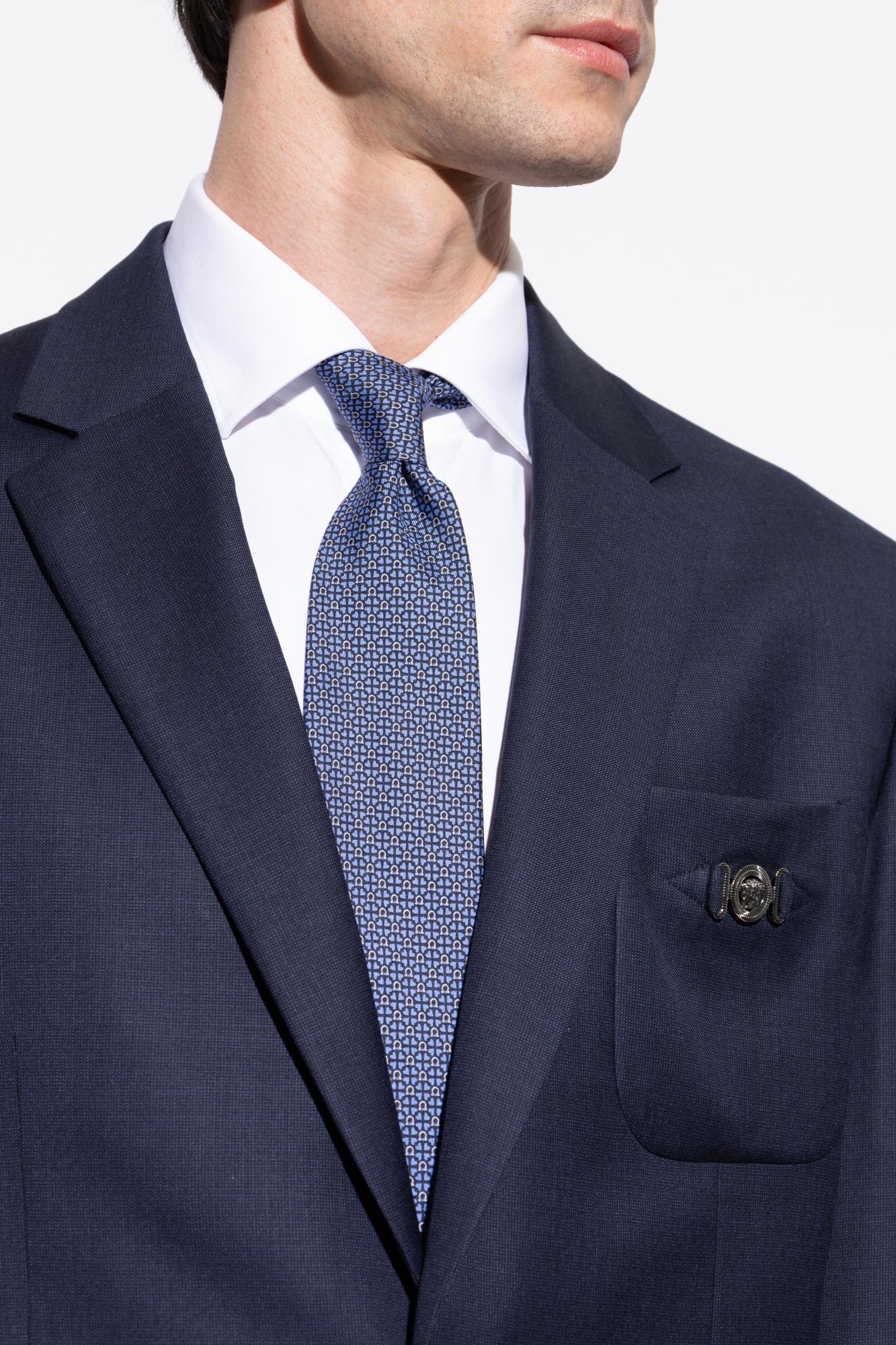 Ferragamo Silk Tie In Blue