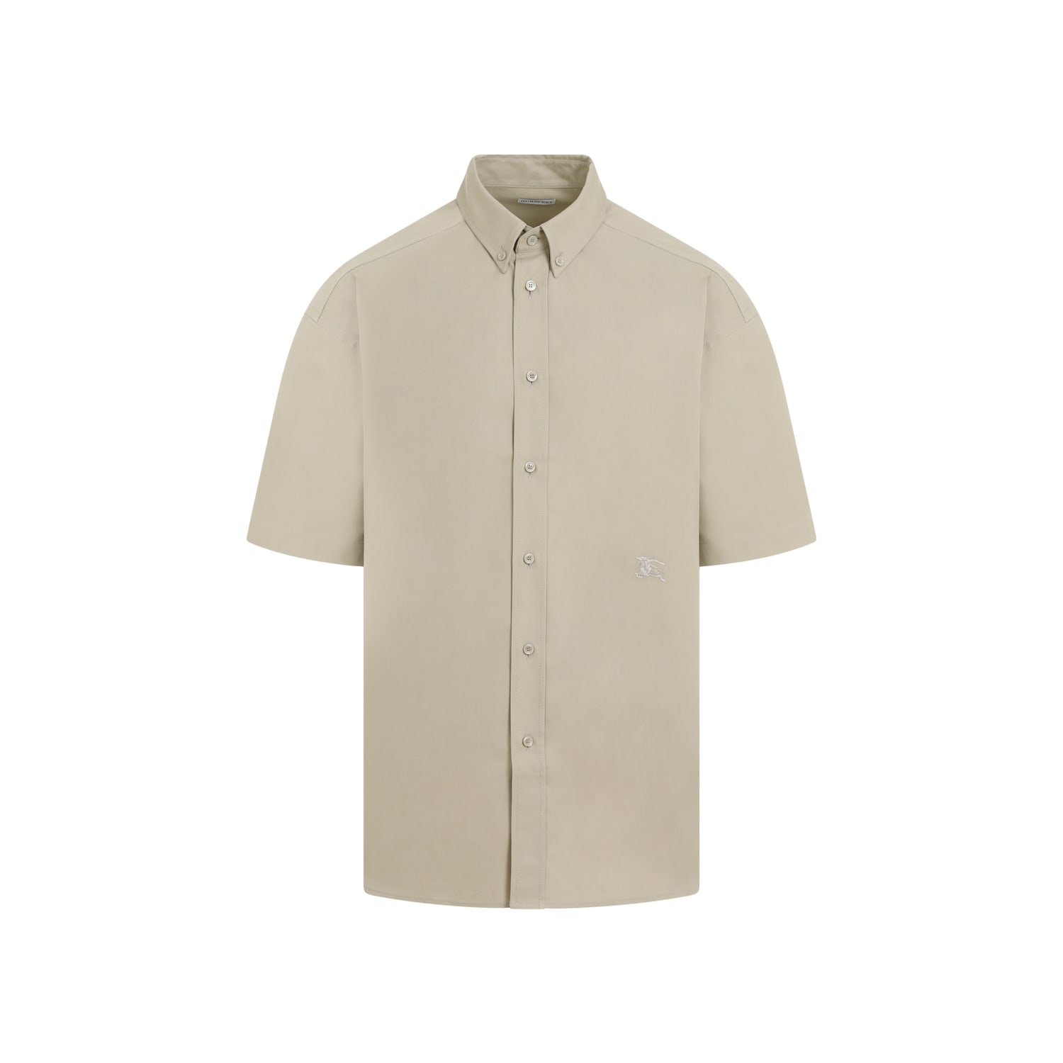 Shop Burberry Cotton Shirt In Hunter