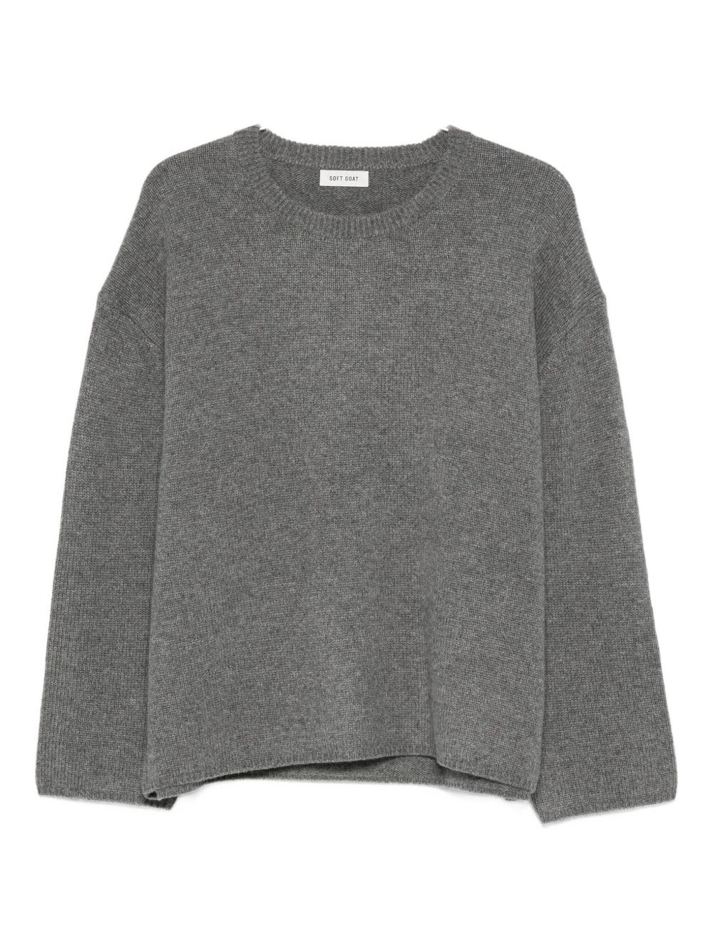 Goat Soft  Soft Wool Crewneck Sweater In Gray