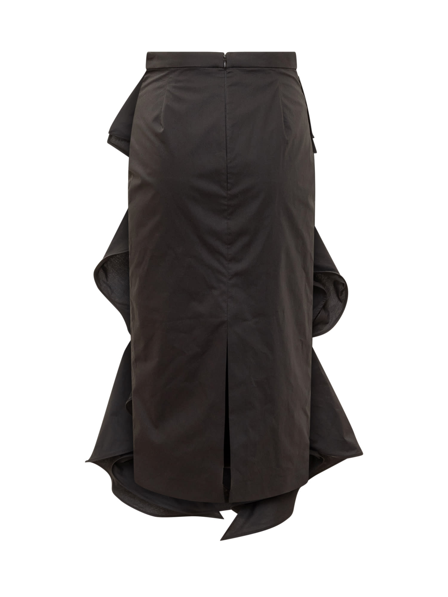 Shop Rochas Long Skirt In Black