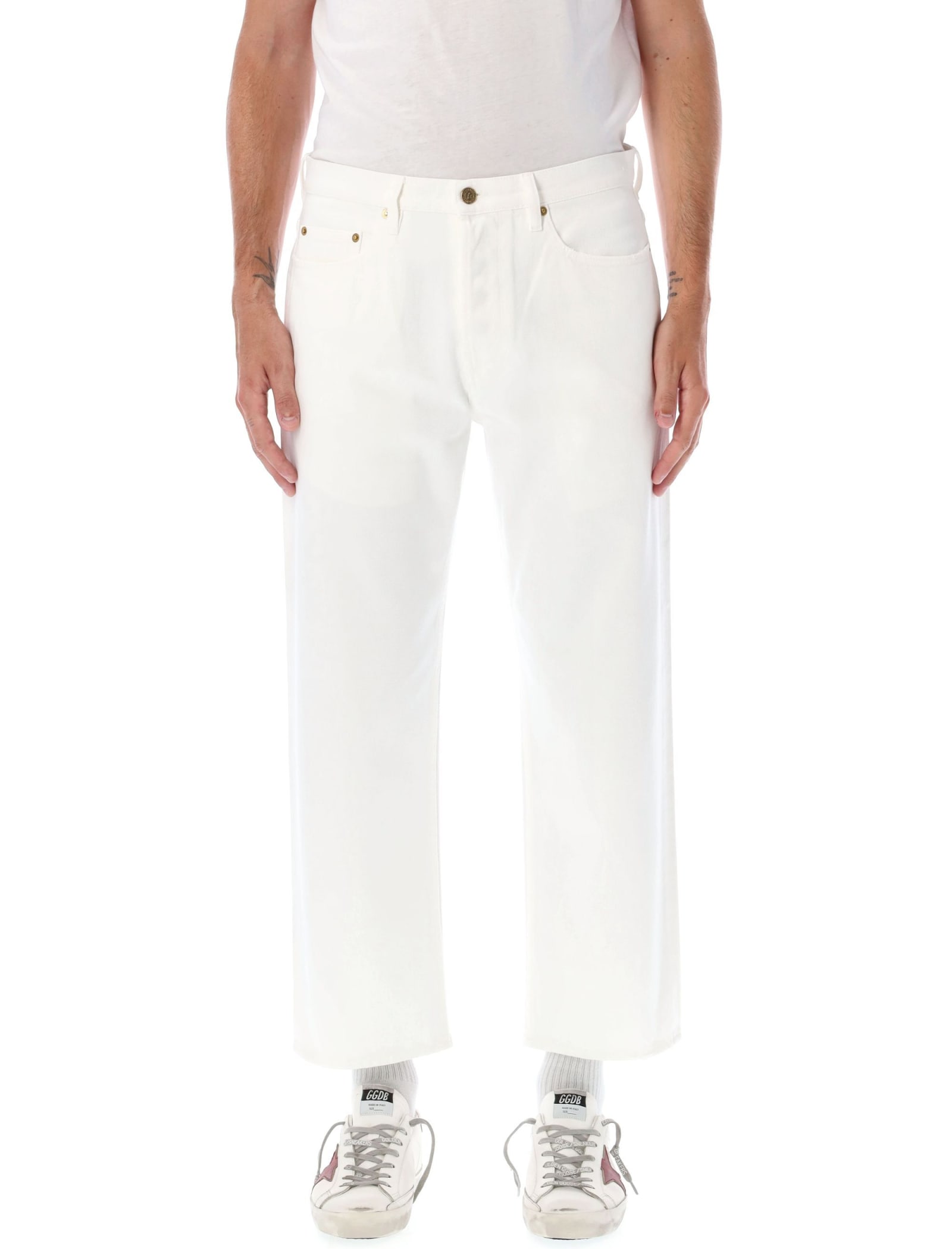 Shop Golden Goose Skate Denim In White