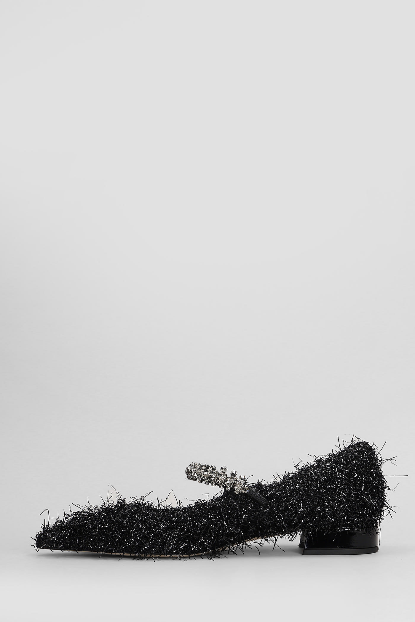 Jimmy Choo Bing Feather-embellished Ballet Flats In Black
