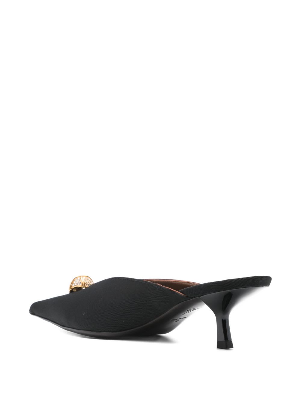 Giuseppe Zanotti Carole Leather Mules Pointed Toe Embellishment In Black