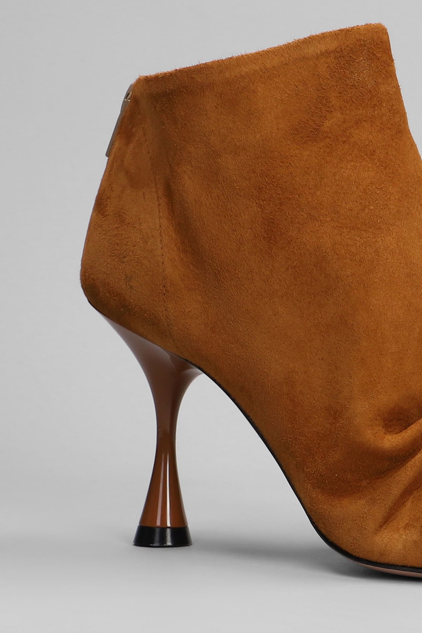 Shop Marc Ellis High Heels Ankle Boots In Leather Color Suede
