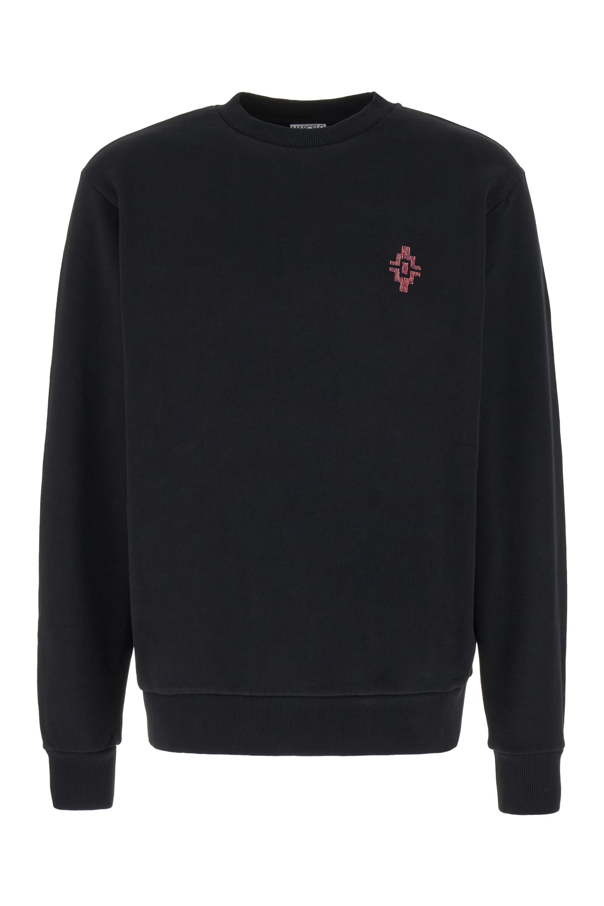 Marcelo Burlon County Of Milan Embroidered Cross Stretch Cotton Sweatshirt In Black Mult