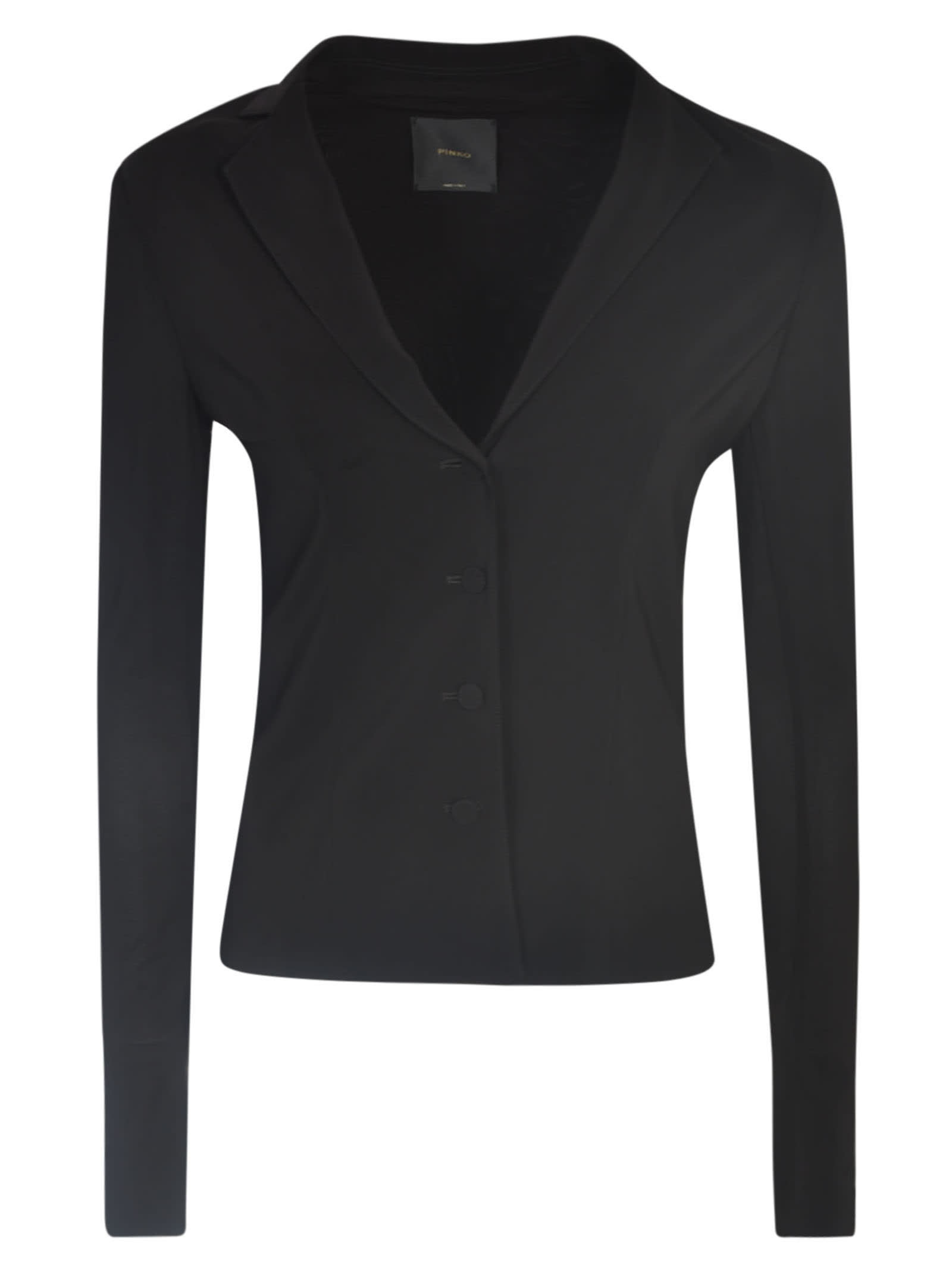 Shop Pinko Button Fitted Cardigan In Black