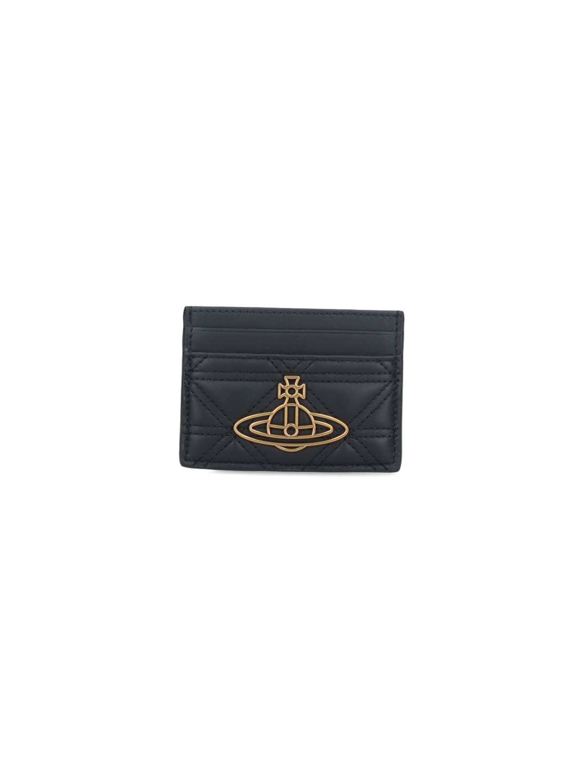 Shop Vivienne Westwood Quilted Logo Card Holder In Black