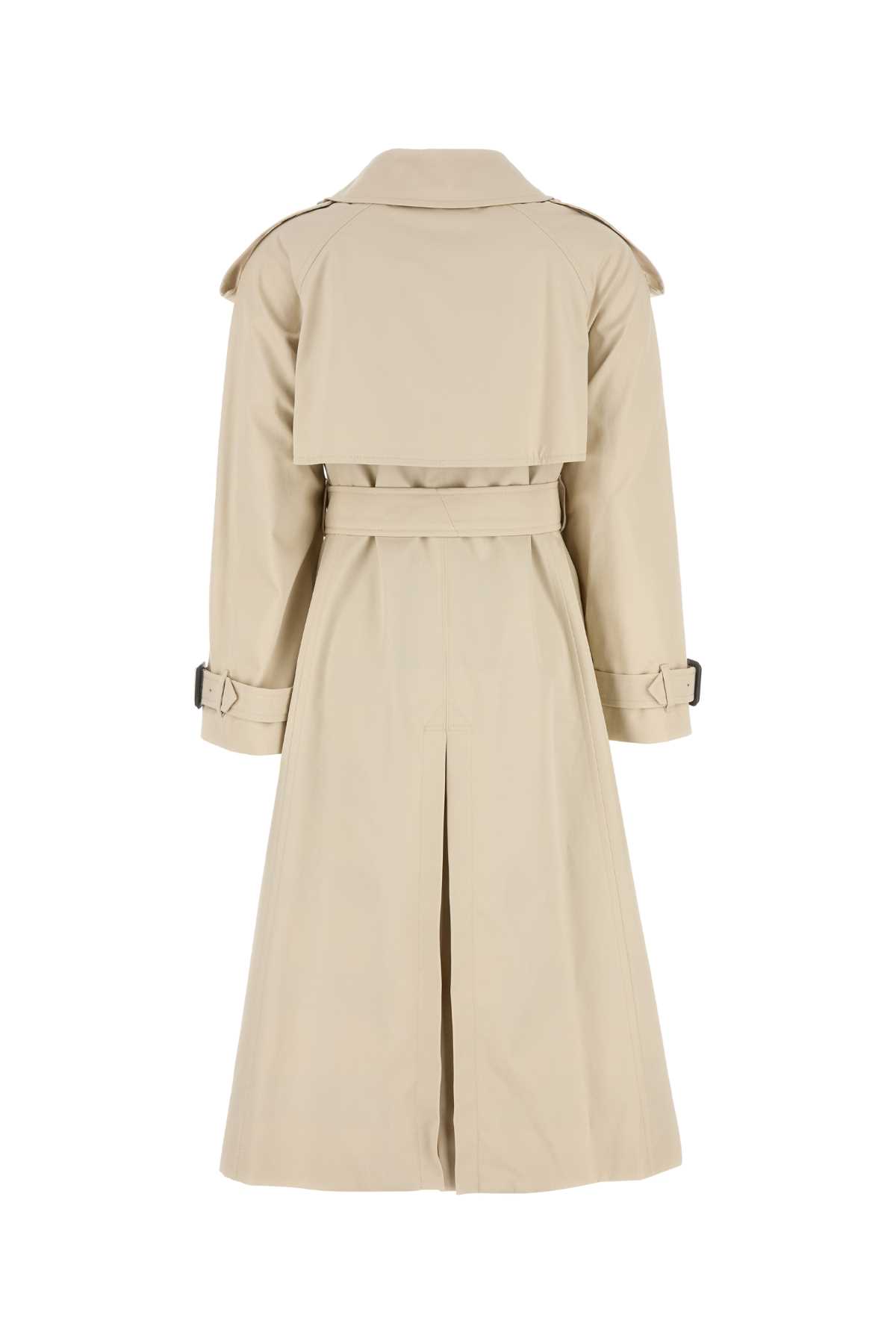 Burberry Women Beige Gabardine Fitzrovia Long Trench Coat