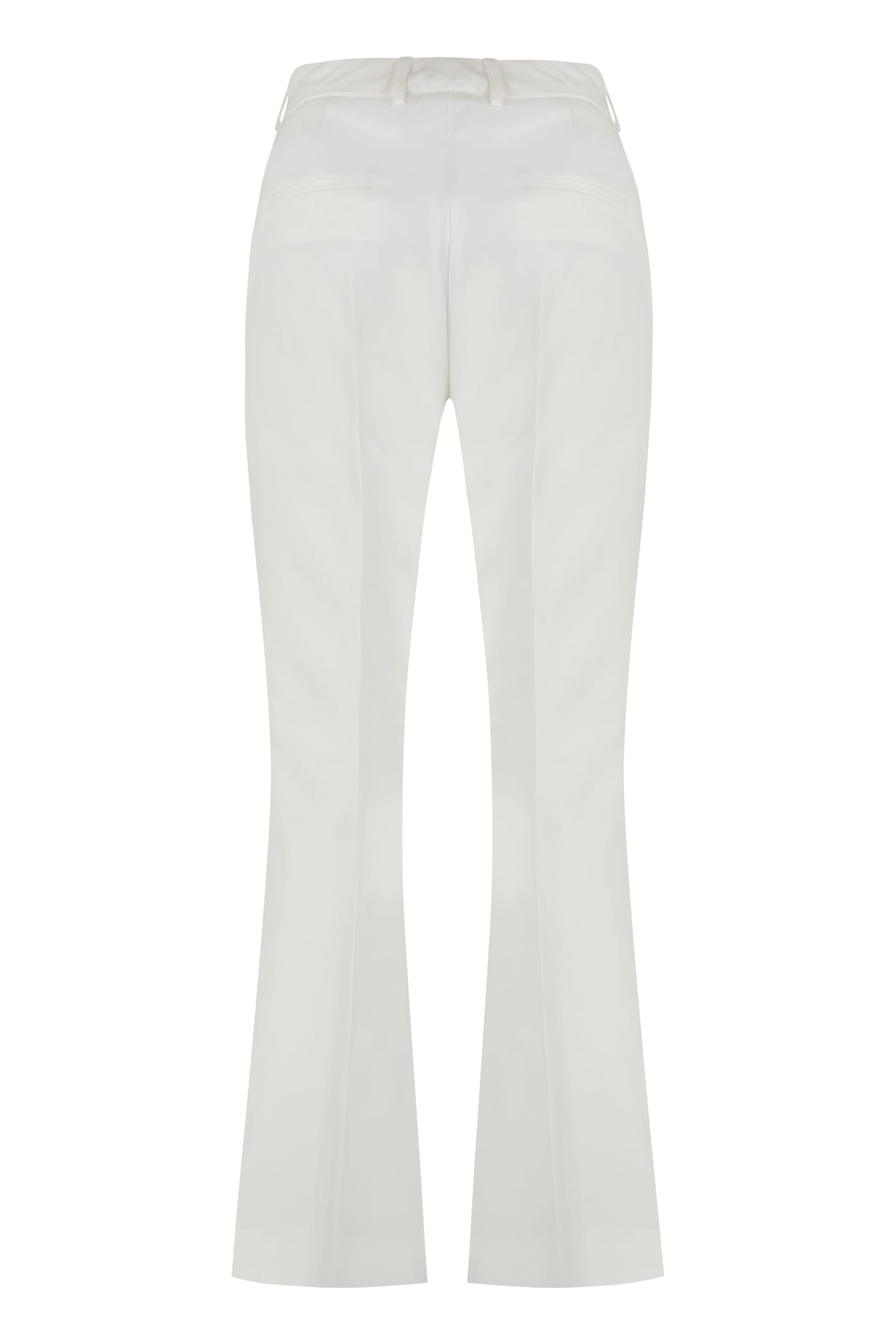 Pt Torino Pressed-crease Flared Trousers In White