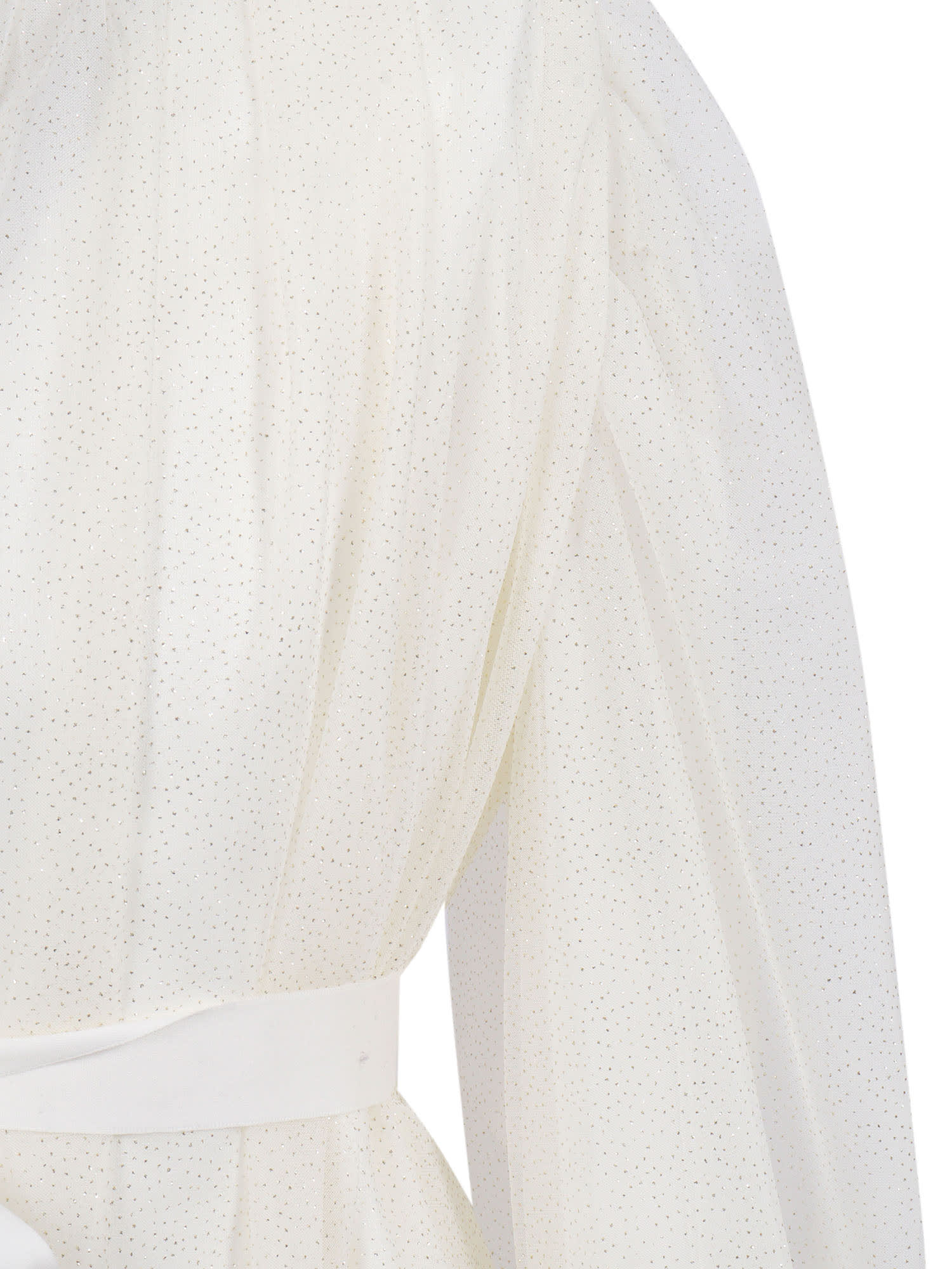 Il Gufo Long-sleeve Bow Dress In Neutral