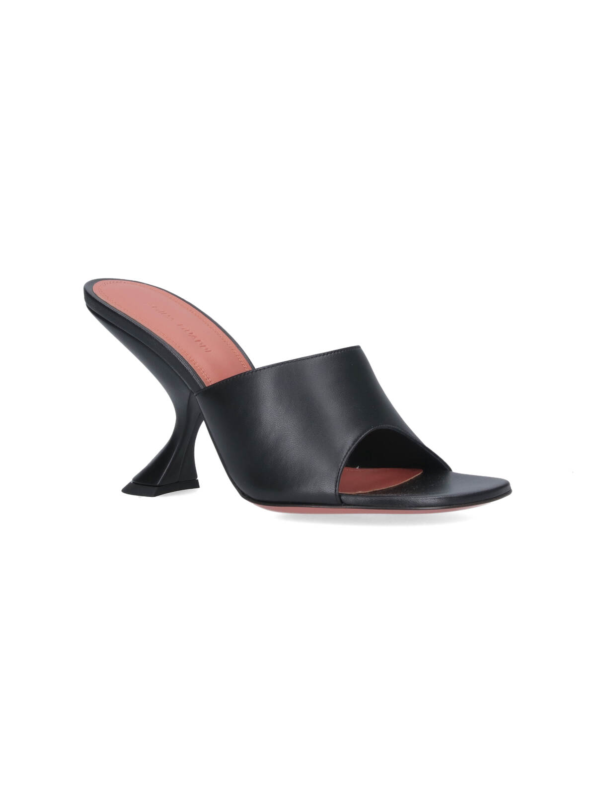 Amina Muaddi 90mm Lupita Sculpted Heel Sandals In Black