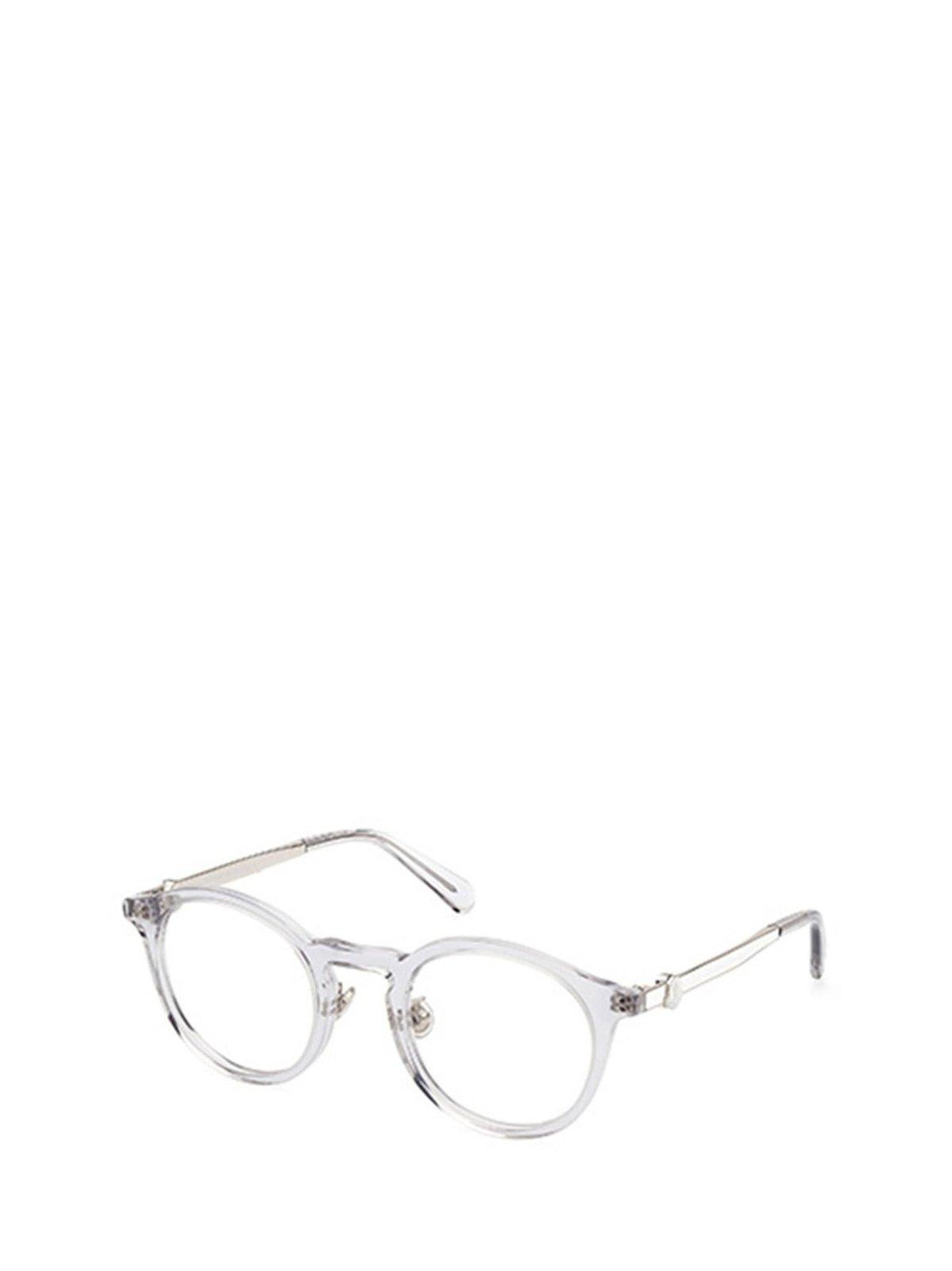 Shop Moncler Round Frame Glasses In 020