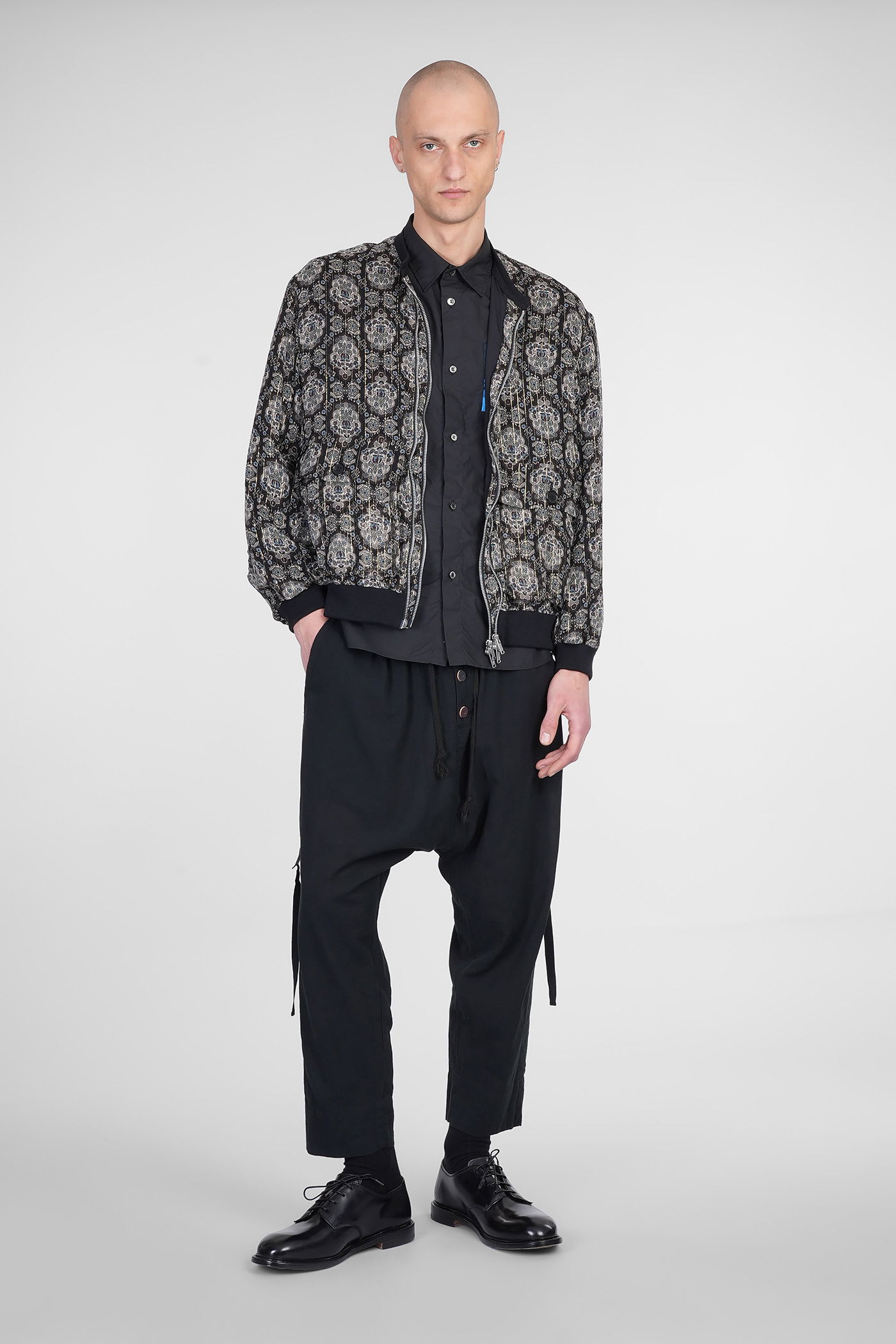 Undercover Casual Jacket In Multicolor Silk In Black