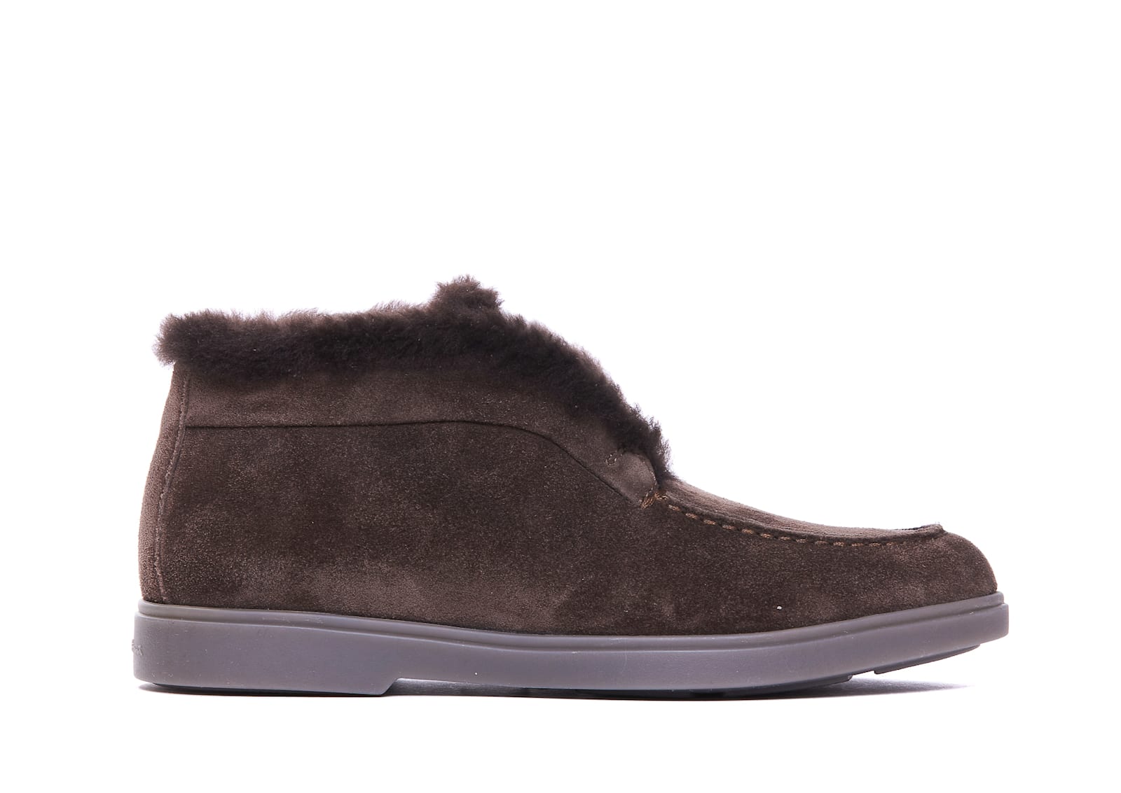 Shop Santoni Desert Suede Bootie In Brown