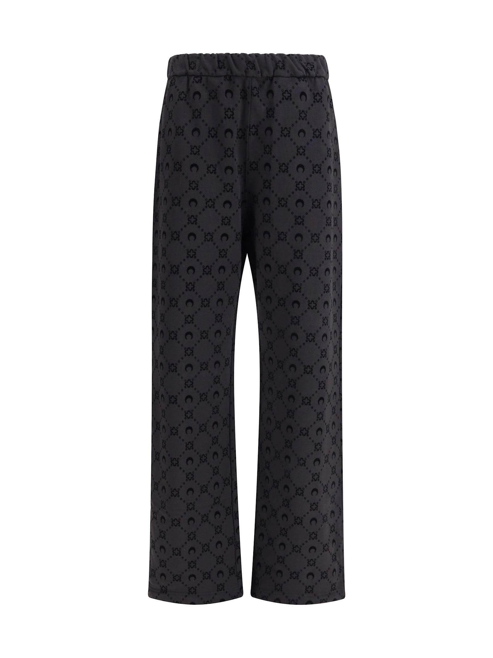 Marine Serre Moonogram Flocked Fleece Sweatpants In Black